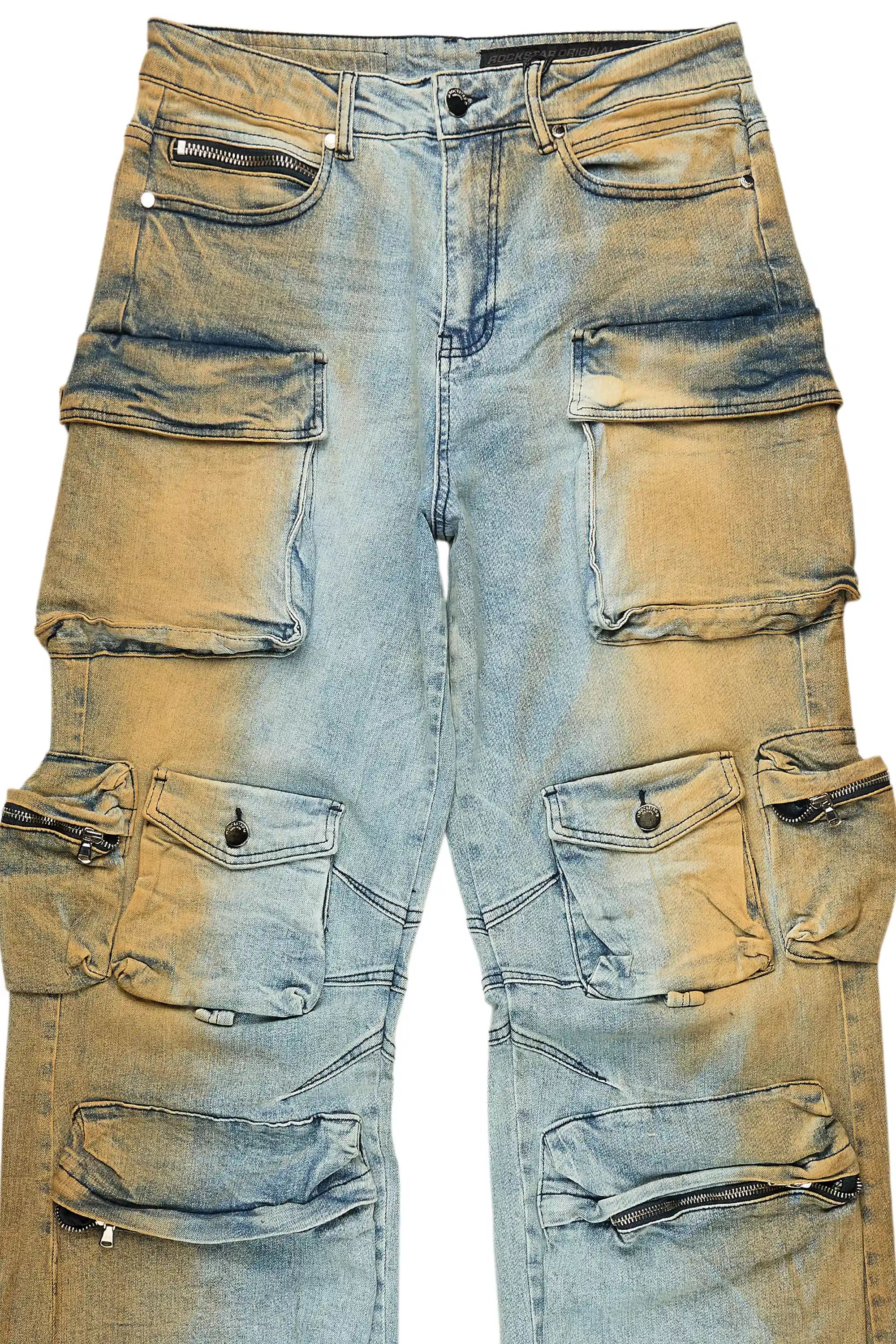 Mahesh Dirty Blue Baggy Cargo Jean - Image 11