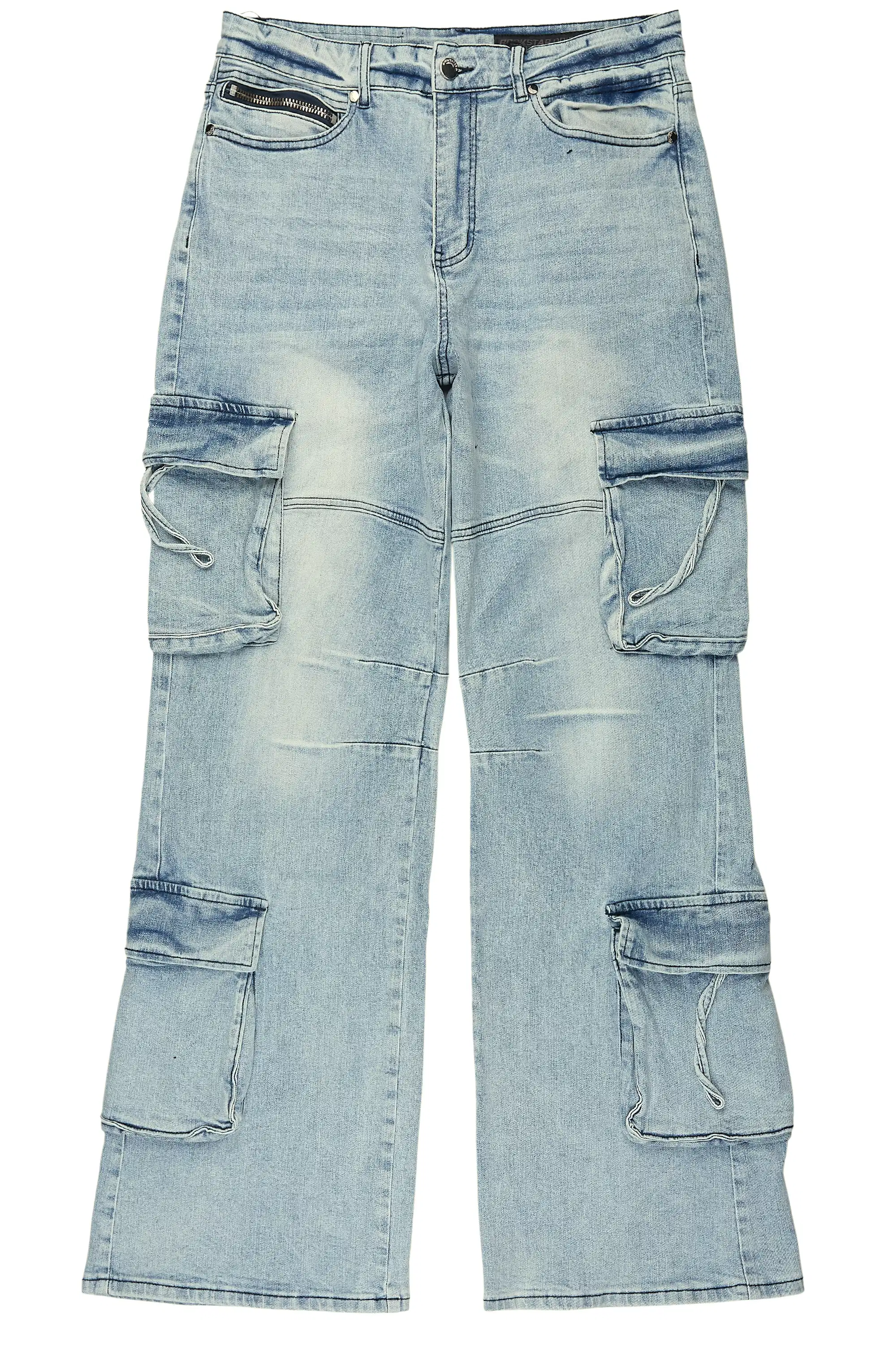 Tore Light Blue Baggy Cargo Jean - Image 2