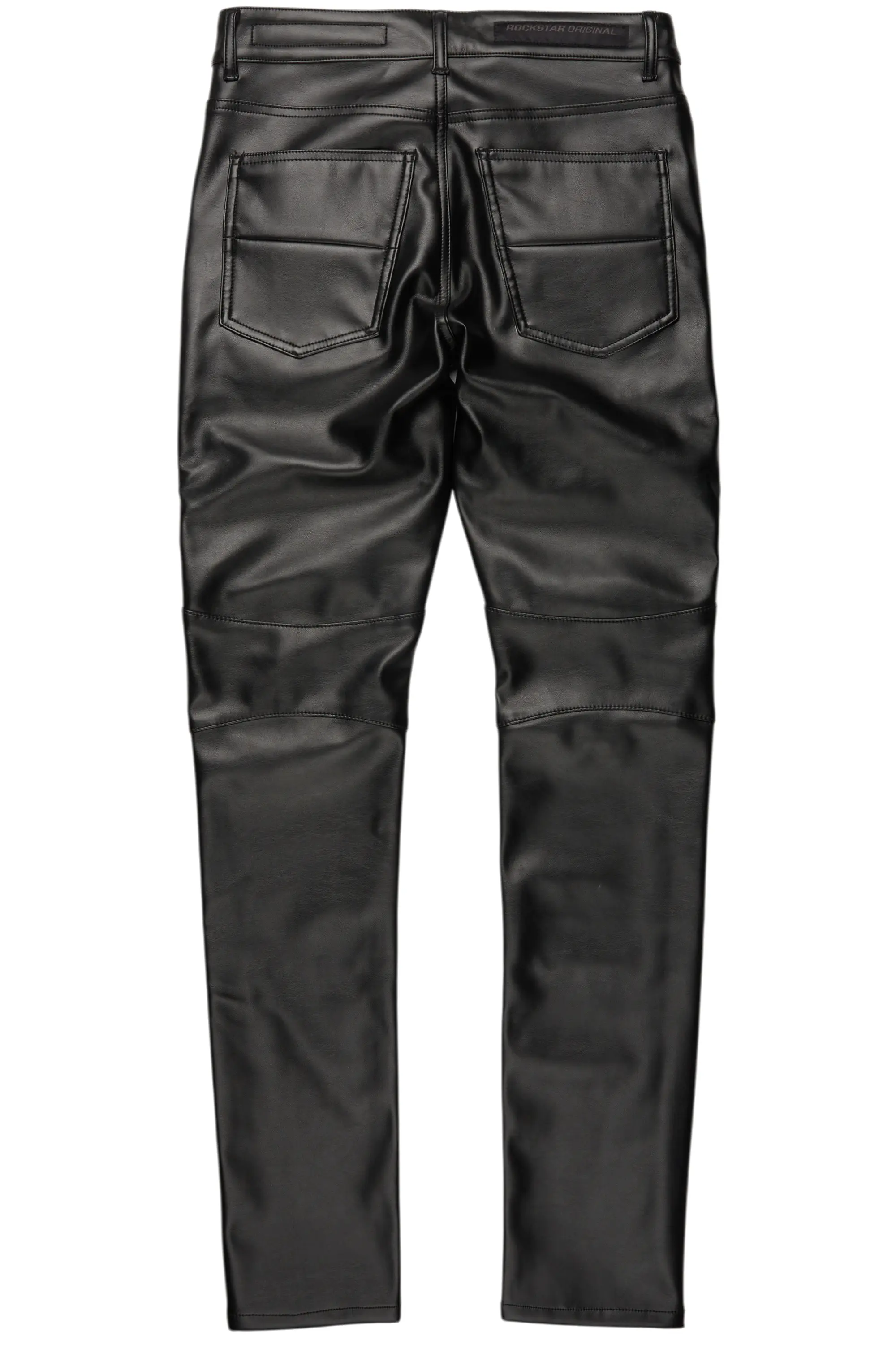 Richh Black PU Biker Jean - Image 9