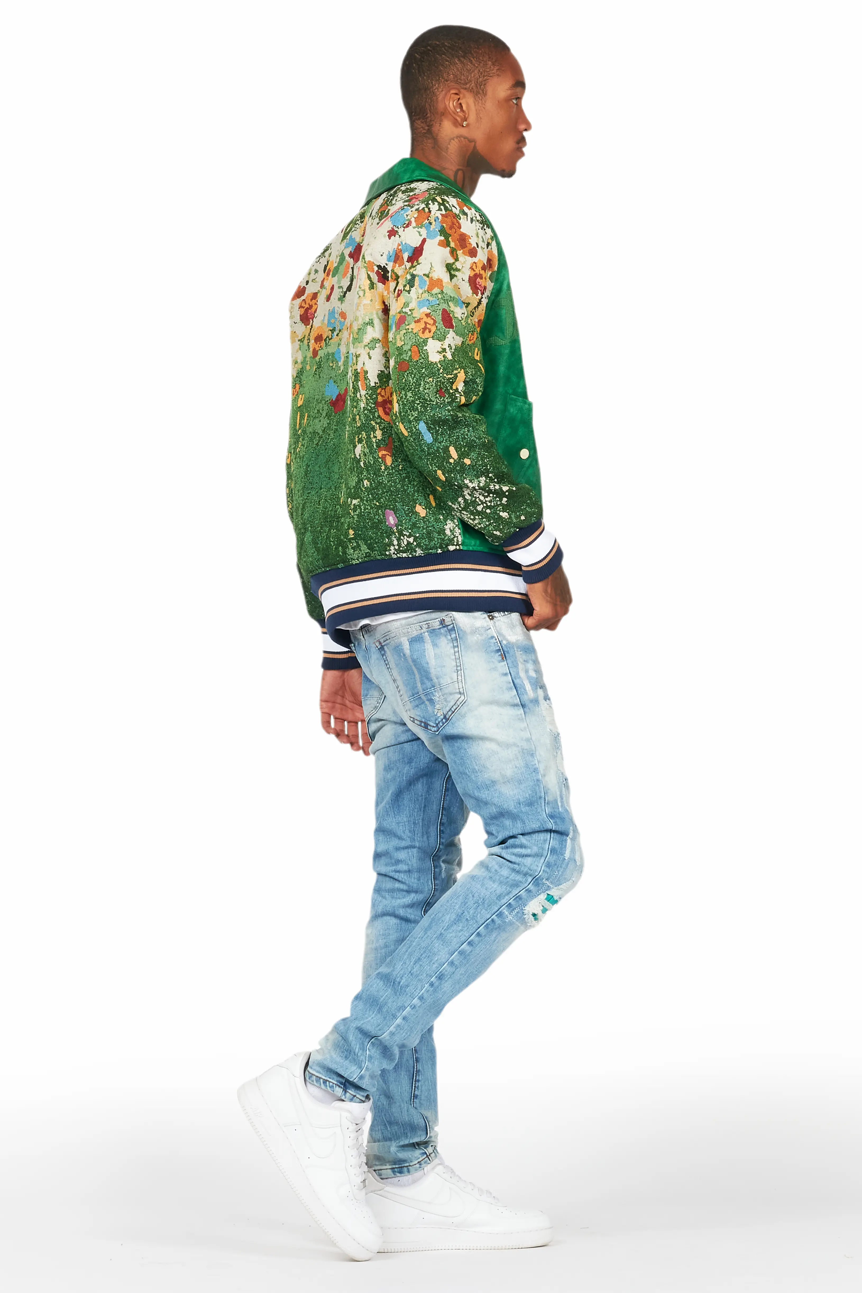 Dakari Light Blue Foil Slim Fit Jean - Image 4