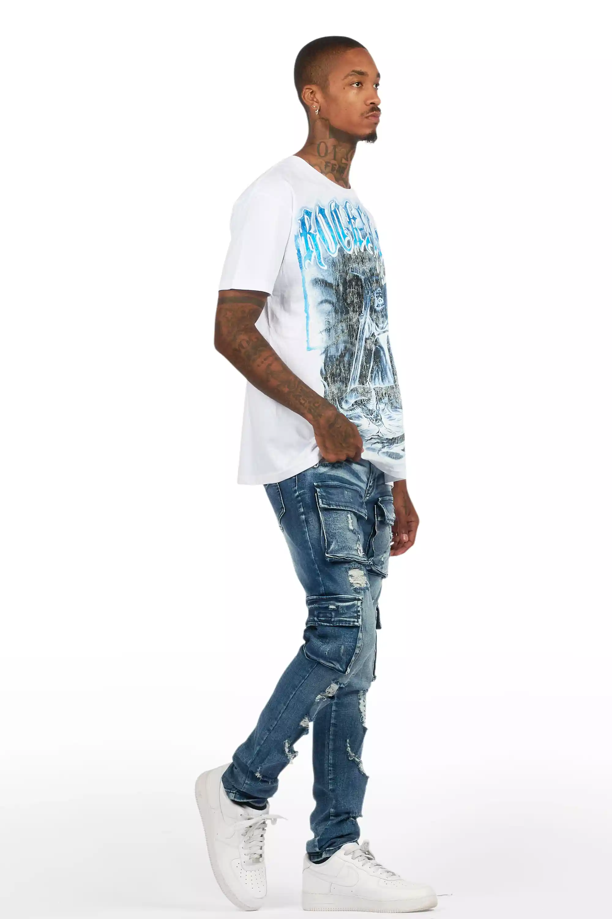 Kap Dark Blue Cargo Jean - Image 4