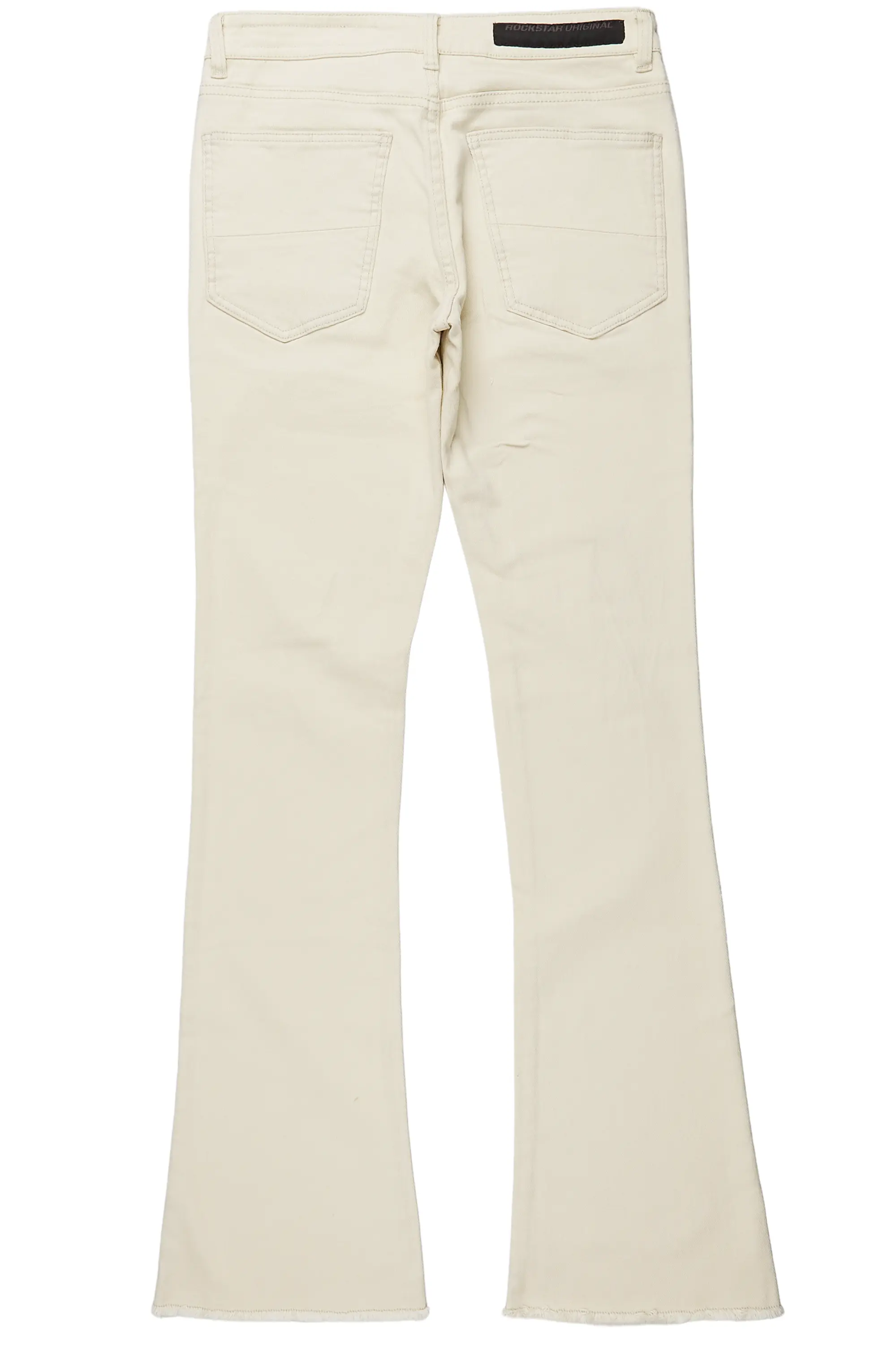 Rebel Beige Stacked Flare Jean - Image 8