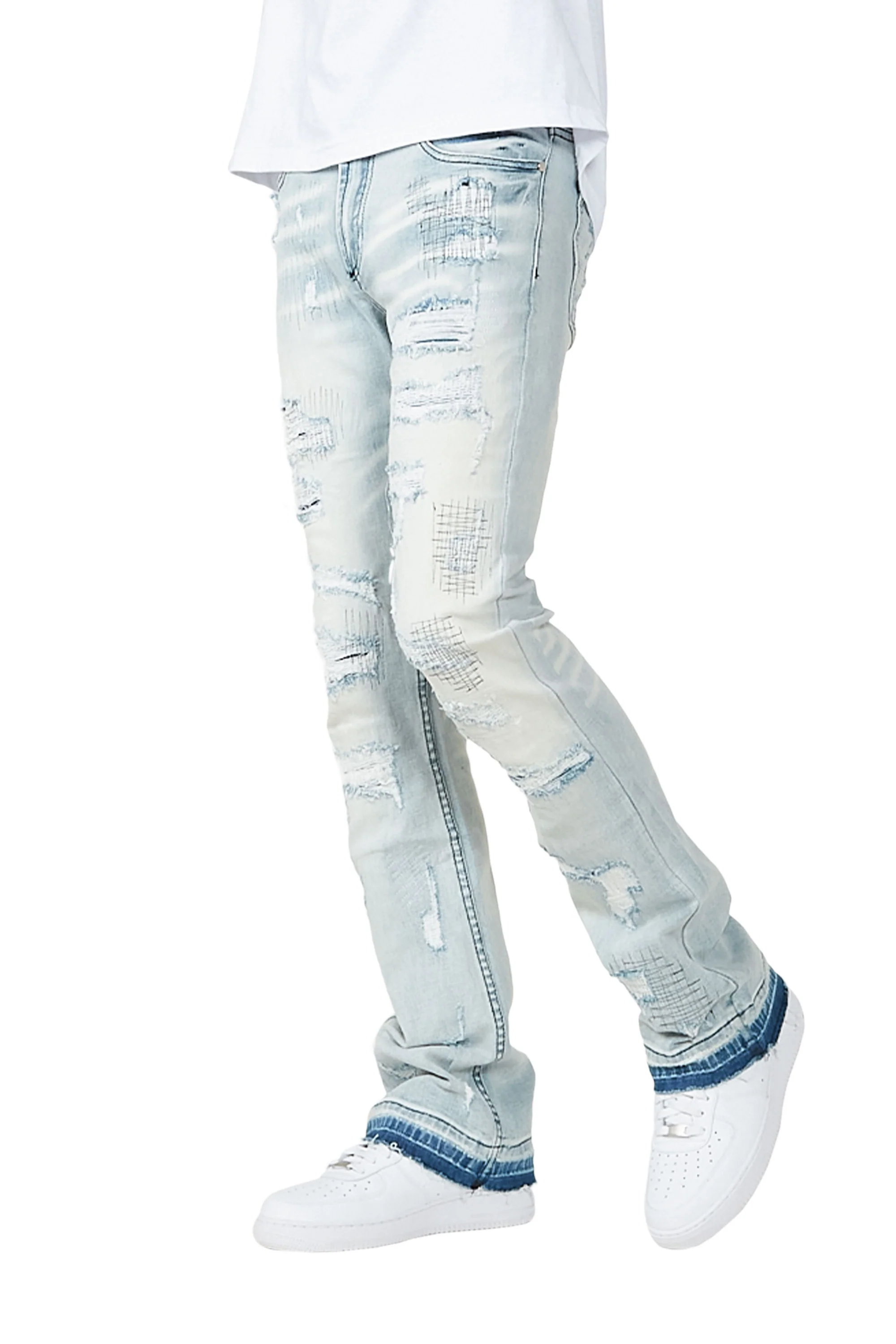 Spade Light Blue Stacked Flare Jean - Image 5