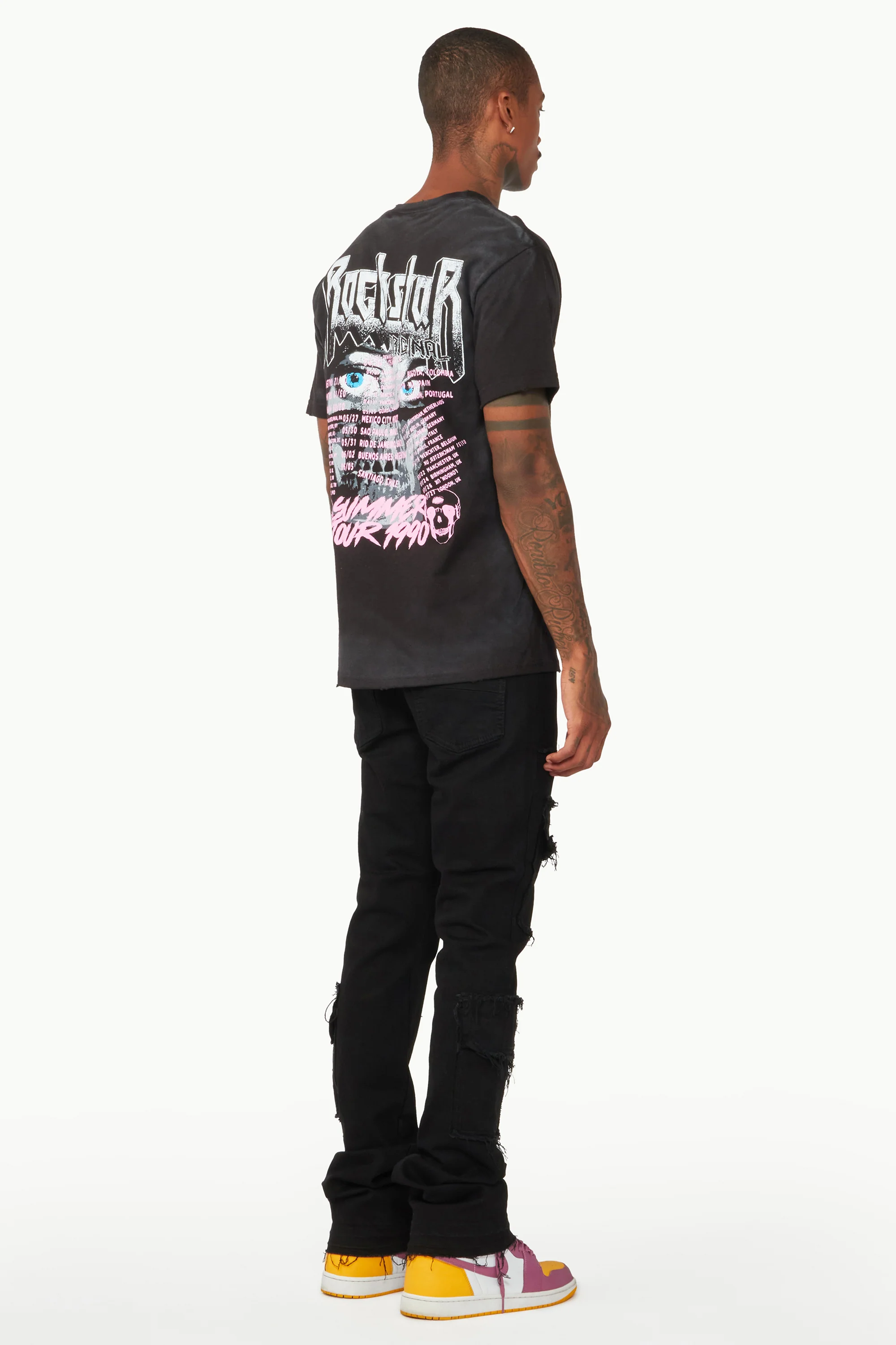 Tyrell Black Stacked Flare Cargo Jean - Image 10