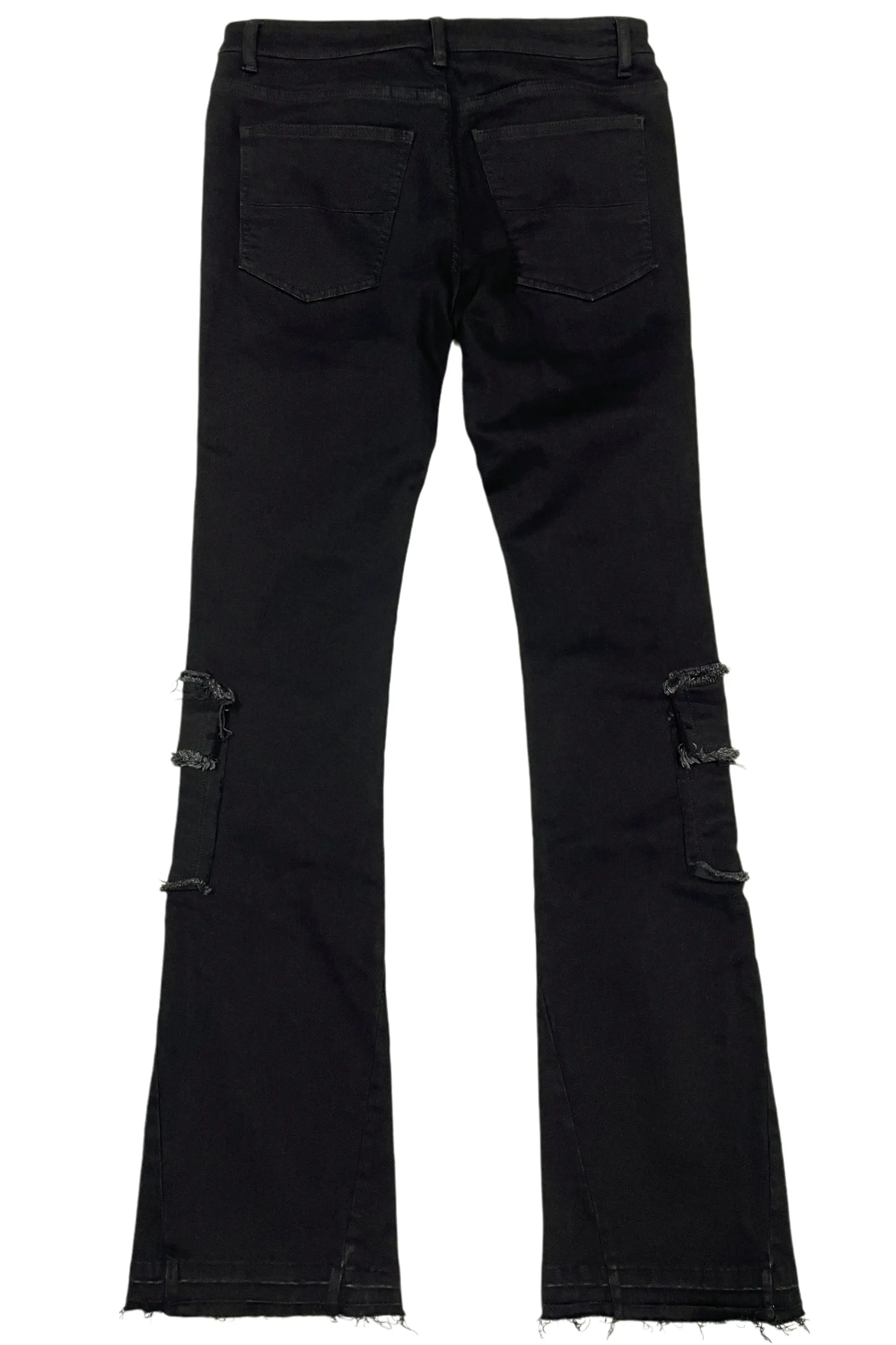 Tyrell Black Stacked Flare Cargo Jean - Image 16