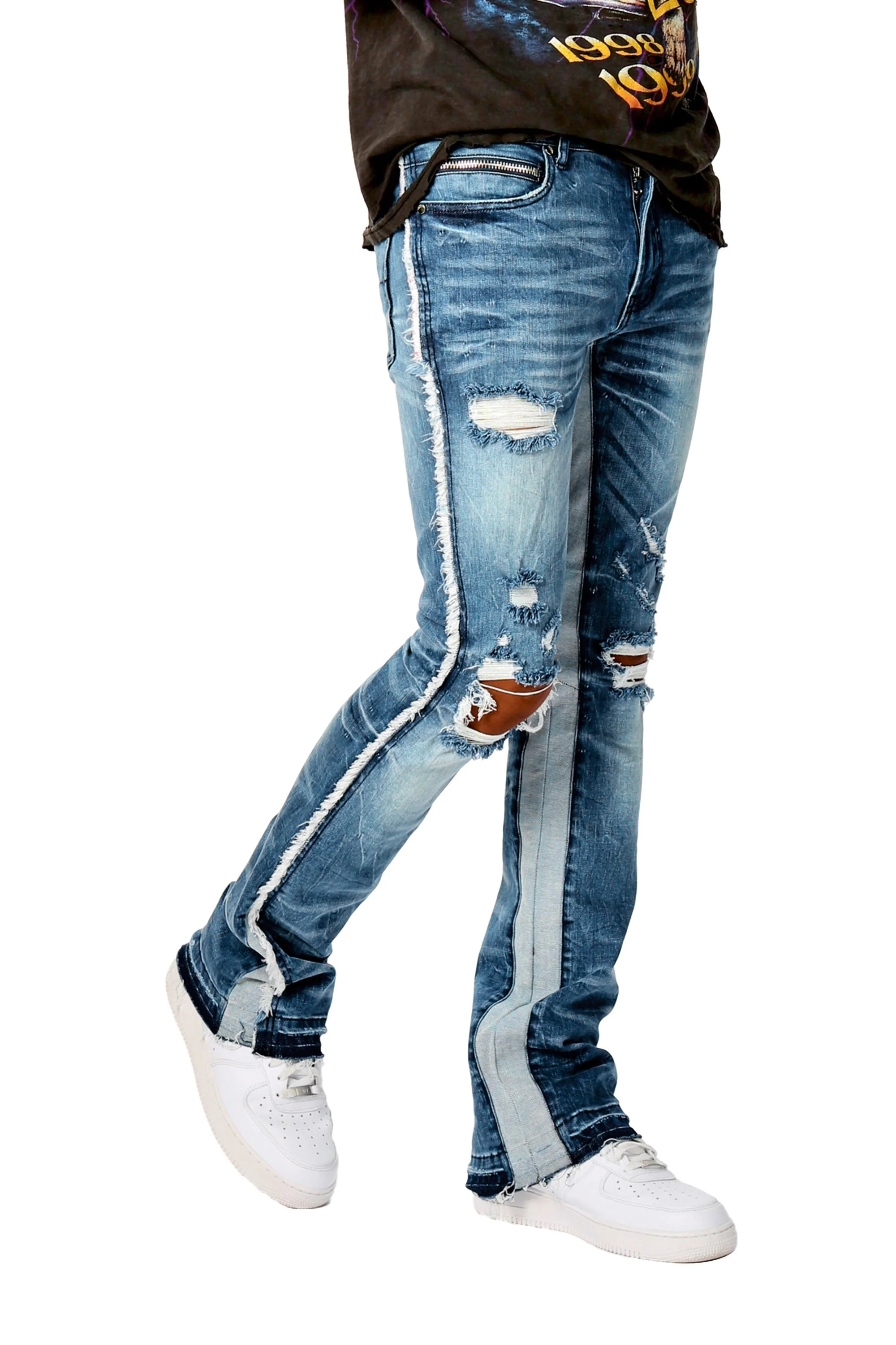 Arc Black/Blue Graphic Flare Jean - Image 6