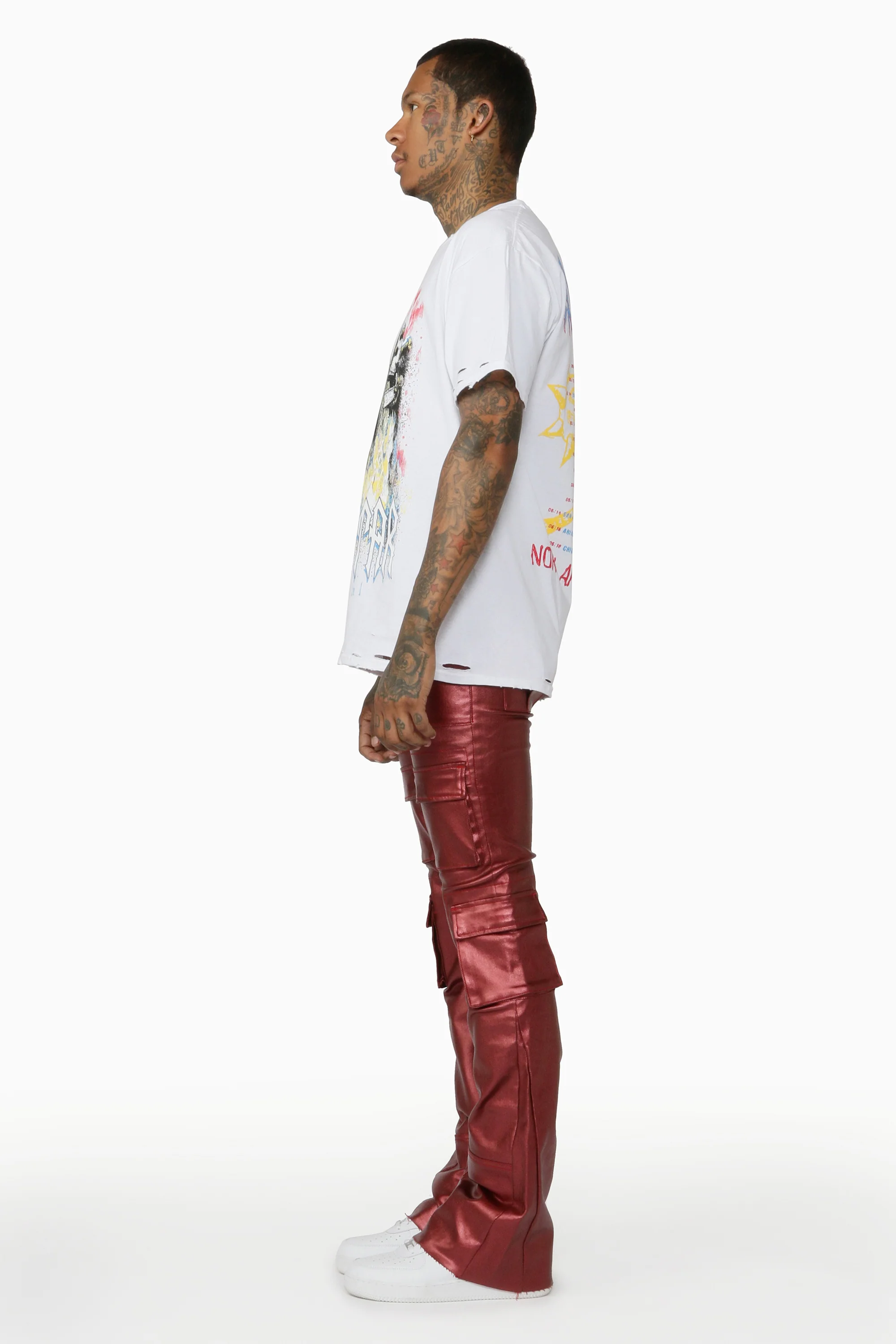 Rancid Burgundy Coated Flare Jean - Image 6