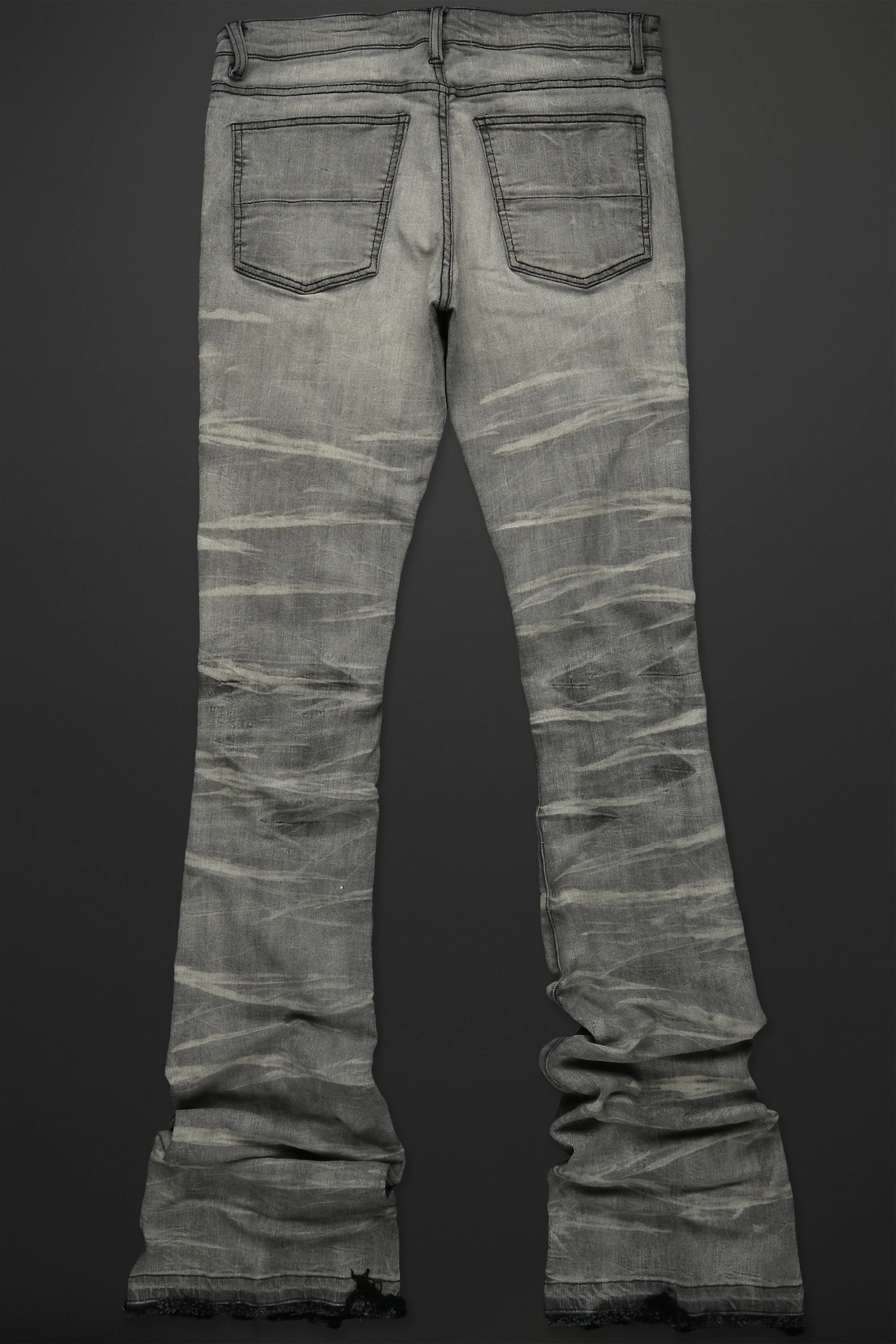 Sniper Light Grey Super Stacked Flare Jean - Image 14