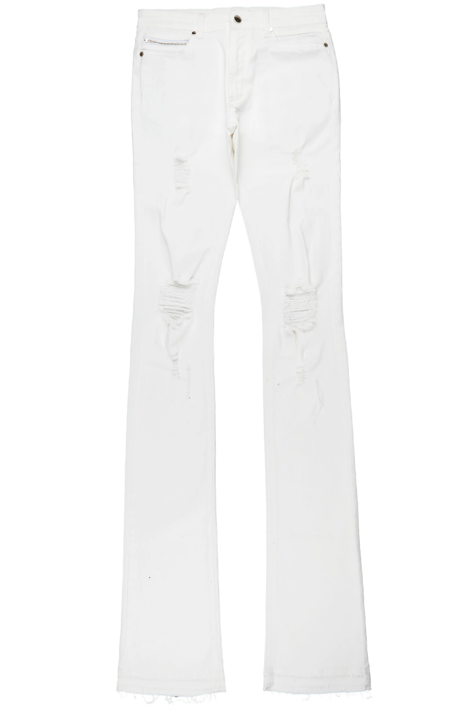 Sniper White Super Stacked Flare Jean - Image 2