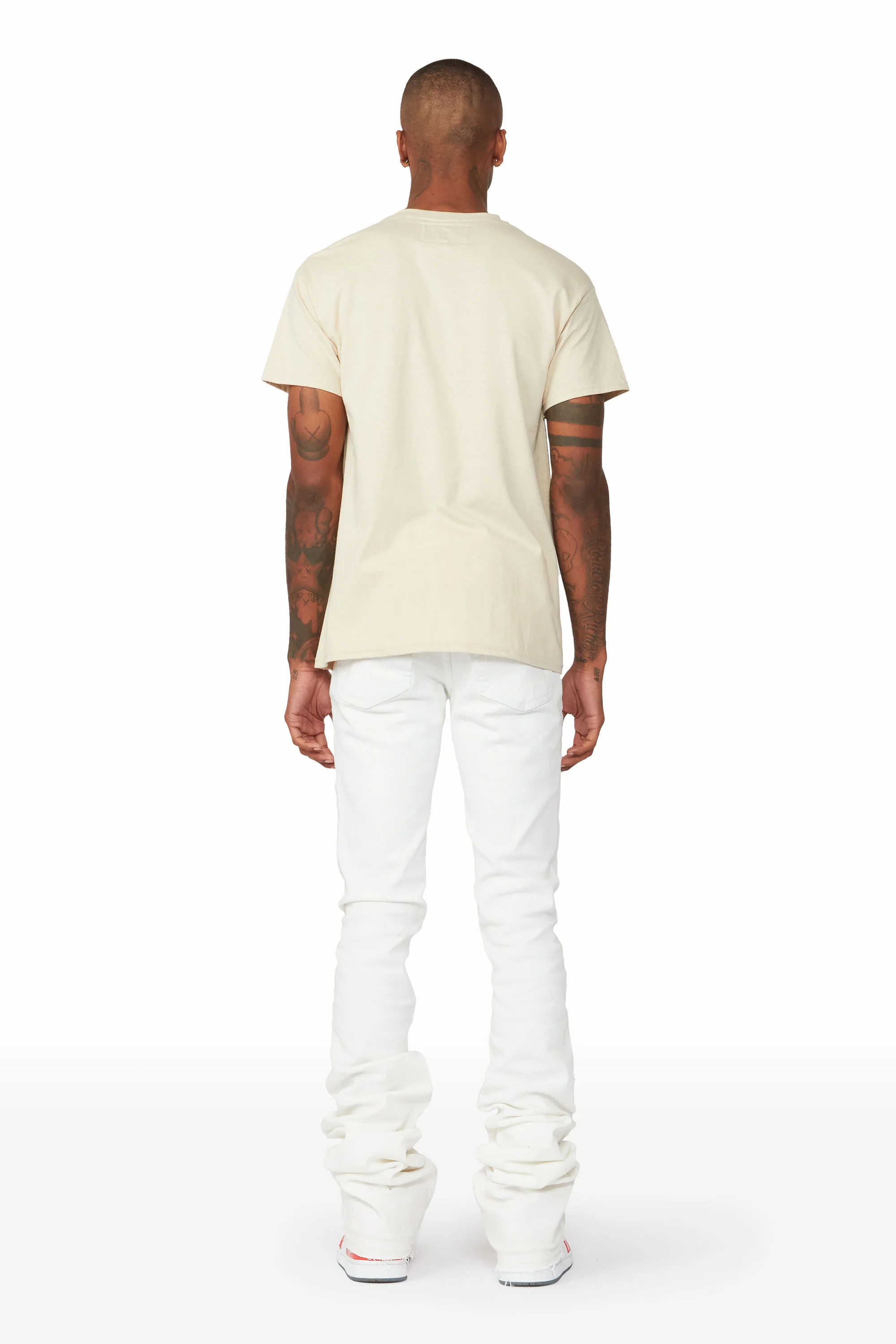 Sniper White Super Stacked Flare Jean - Image 5