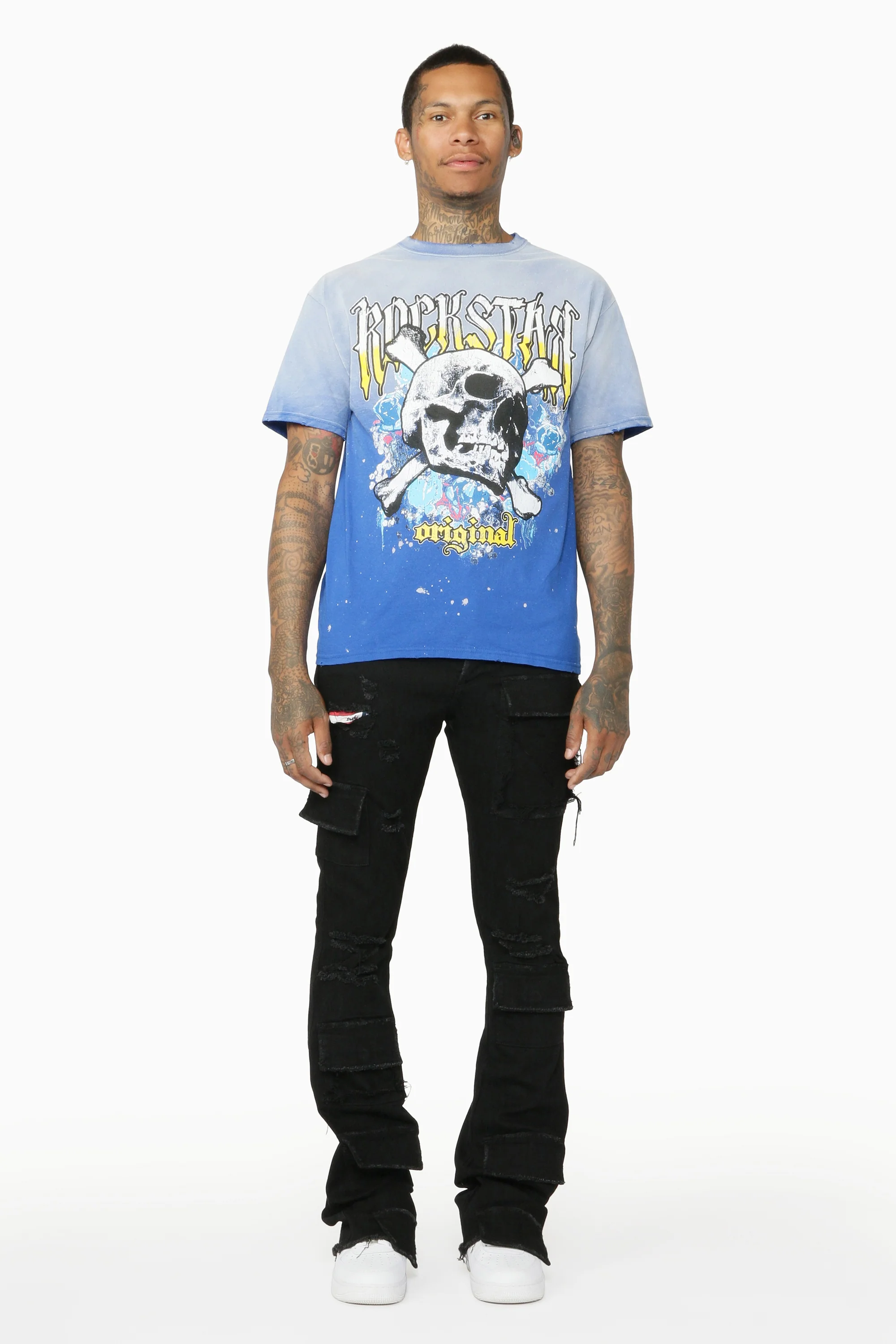 Glenn Black Stacked Flare Jean - Image 2