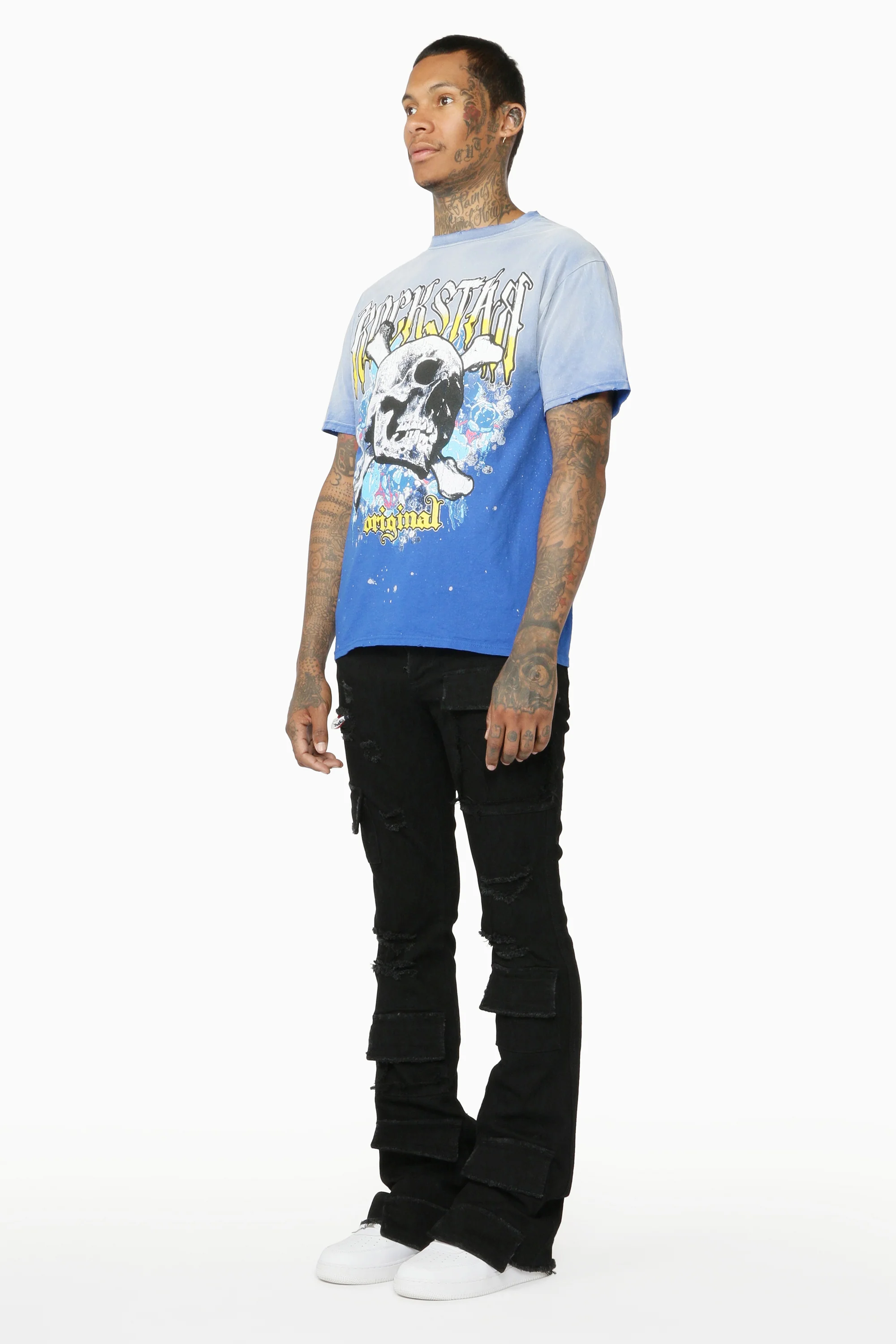 Glenn Black Stacked Flare Jean - Image 3