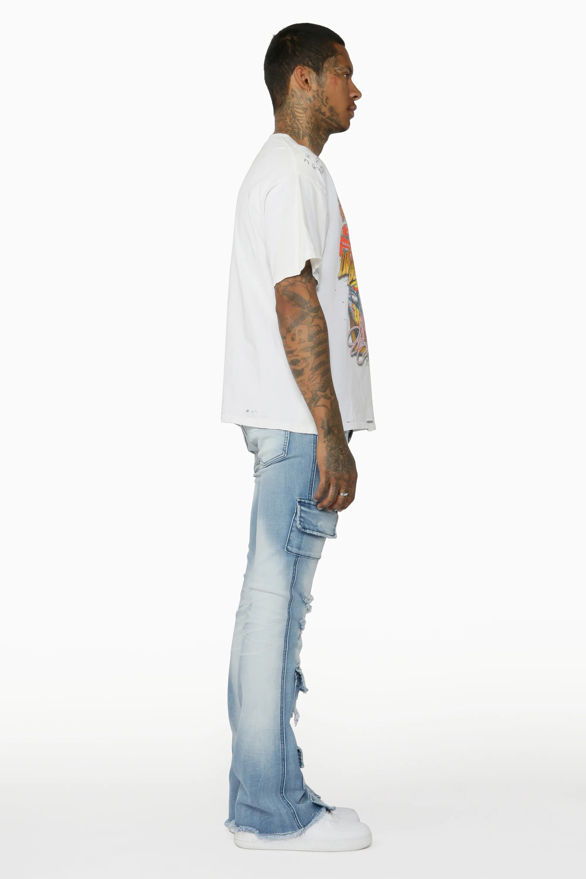 Glenn Blue Stacked Flare Jean - Image 6