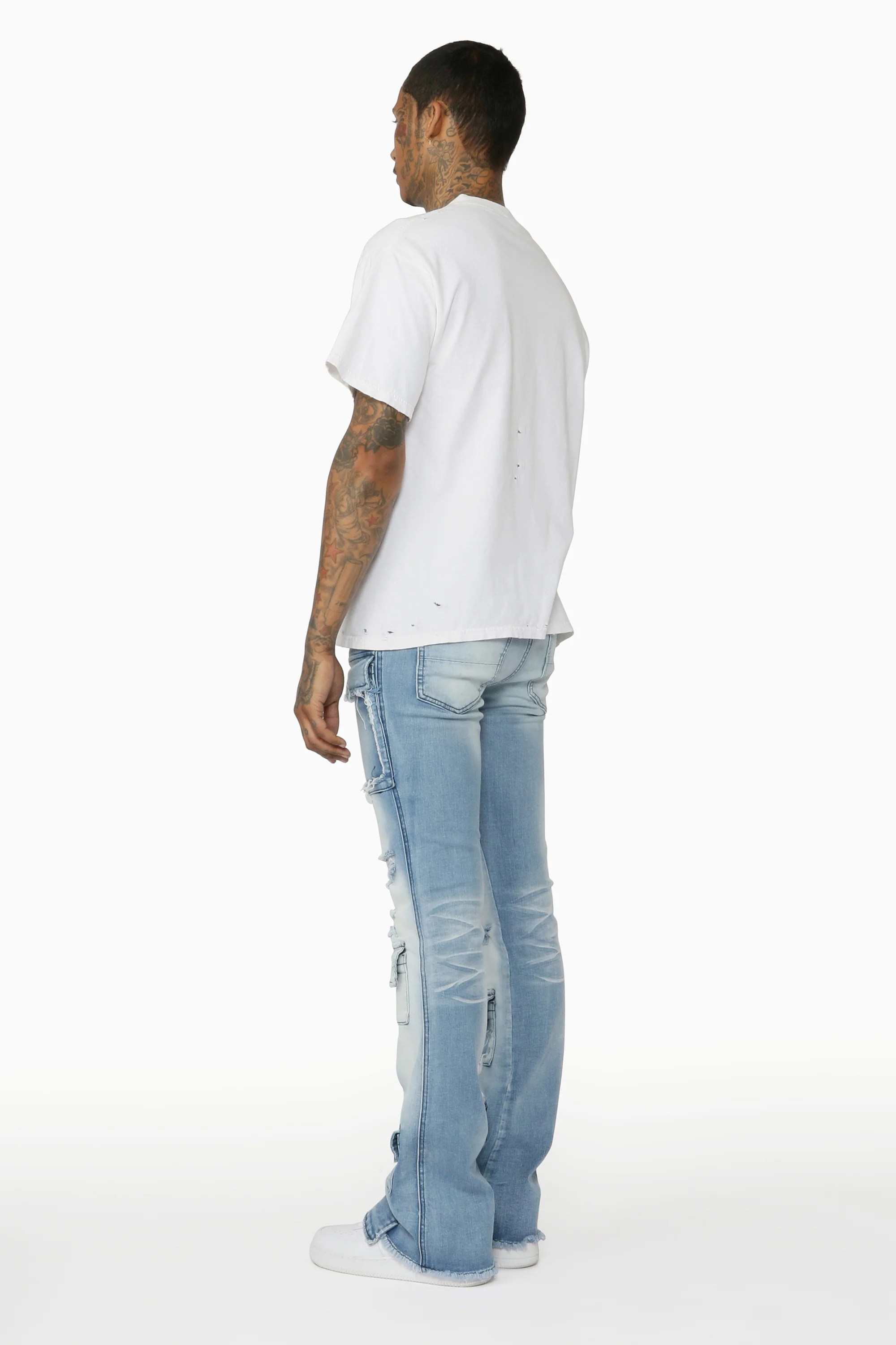 Glenn Blue Stacked Flare Jean - Image 7
