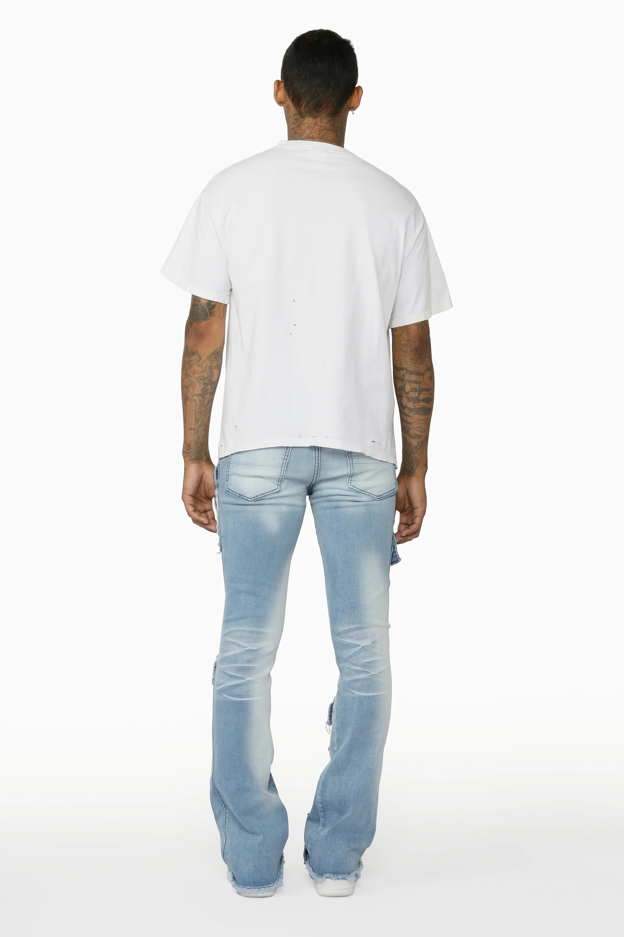 Glenn Blue Stacked Flare Jean - Image 9