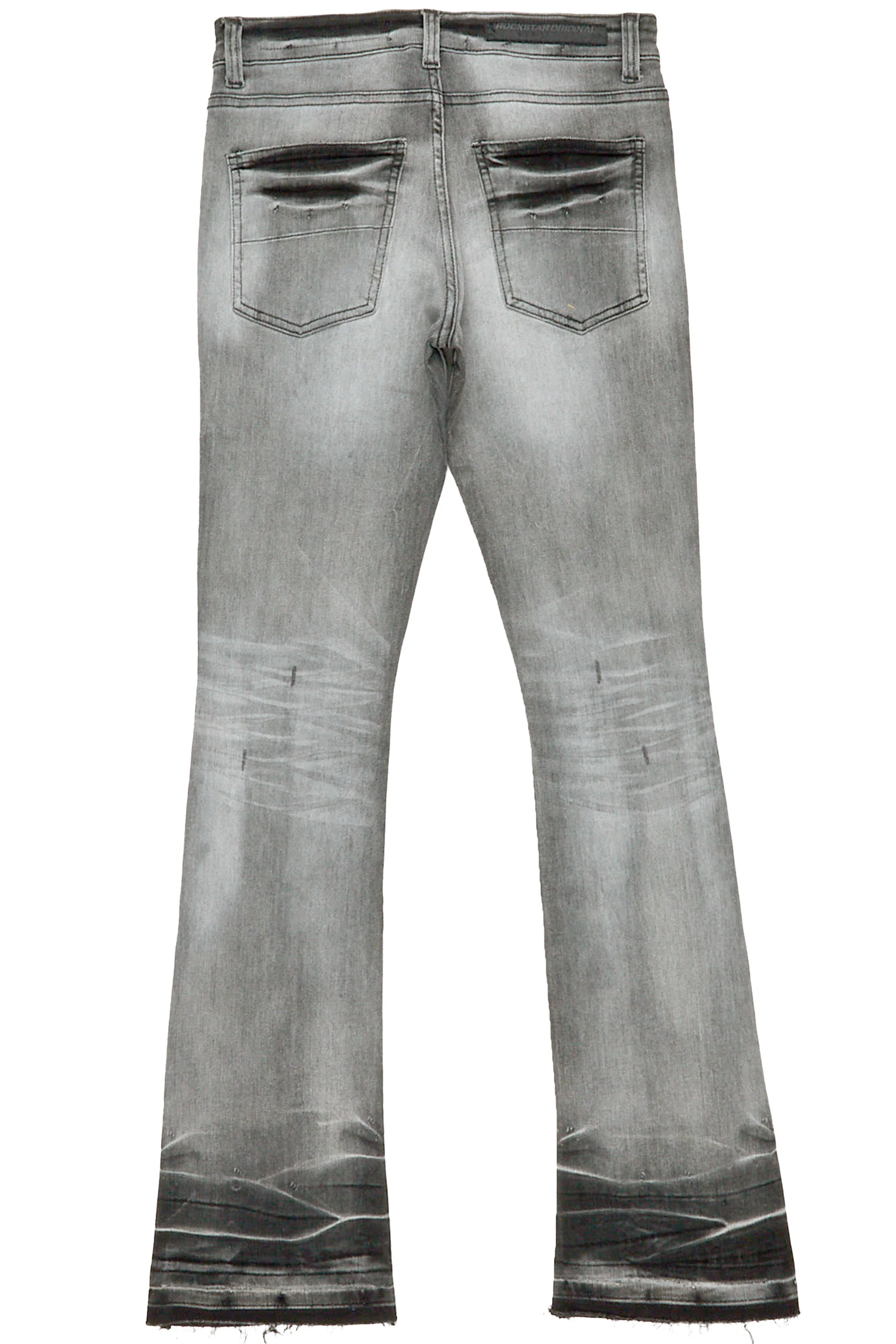 Parq Grey Stacked Flare Jean - Image 4