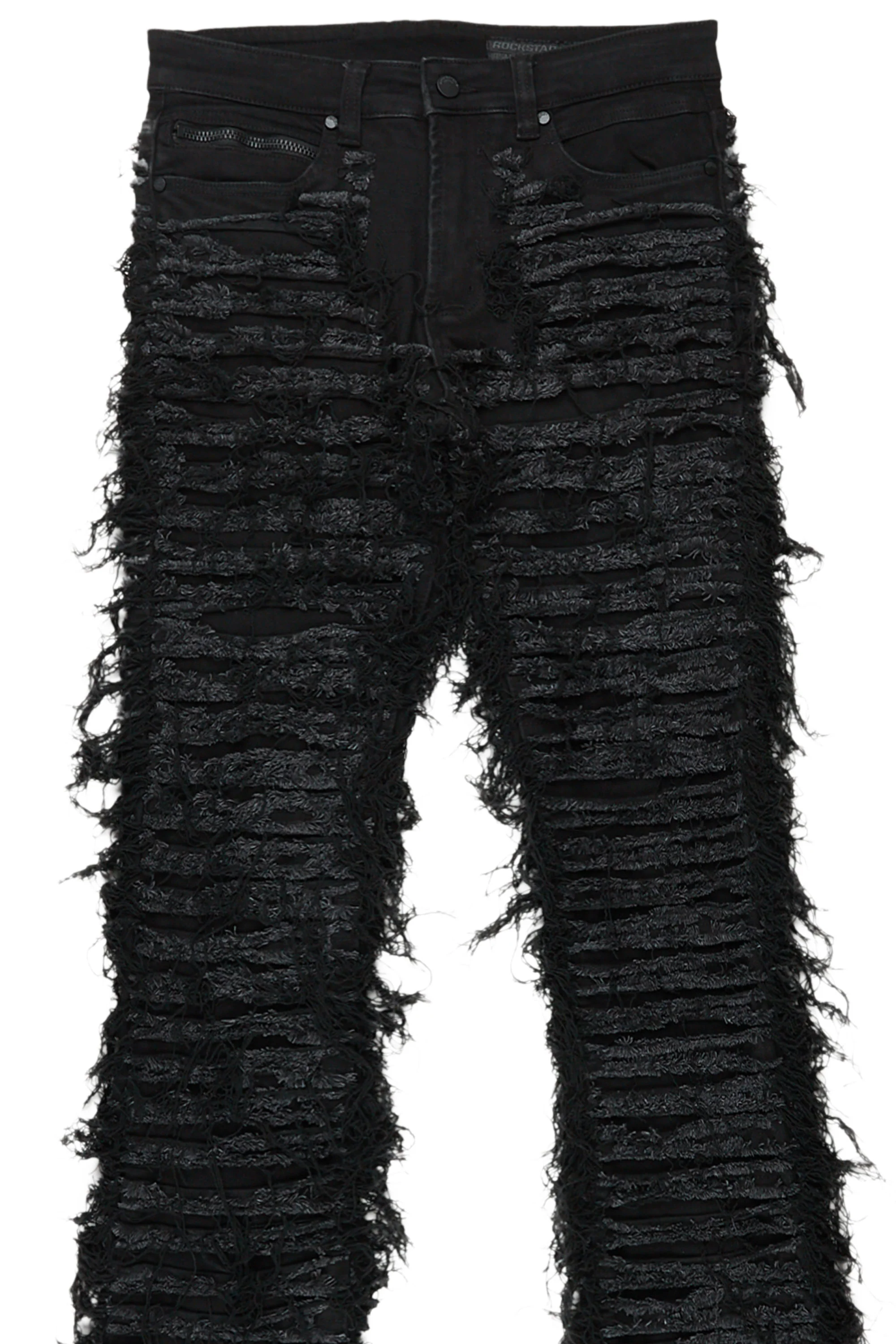 Kunno Black Stacked Flare Jean - Image 3
