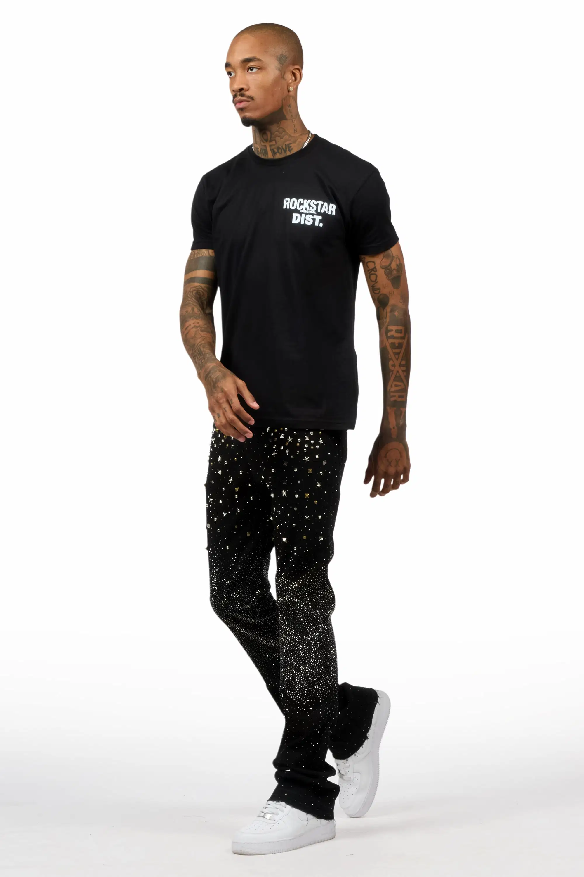 Onyx Black Stacked Flare Jean - Image 6