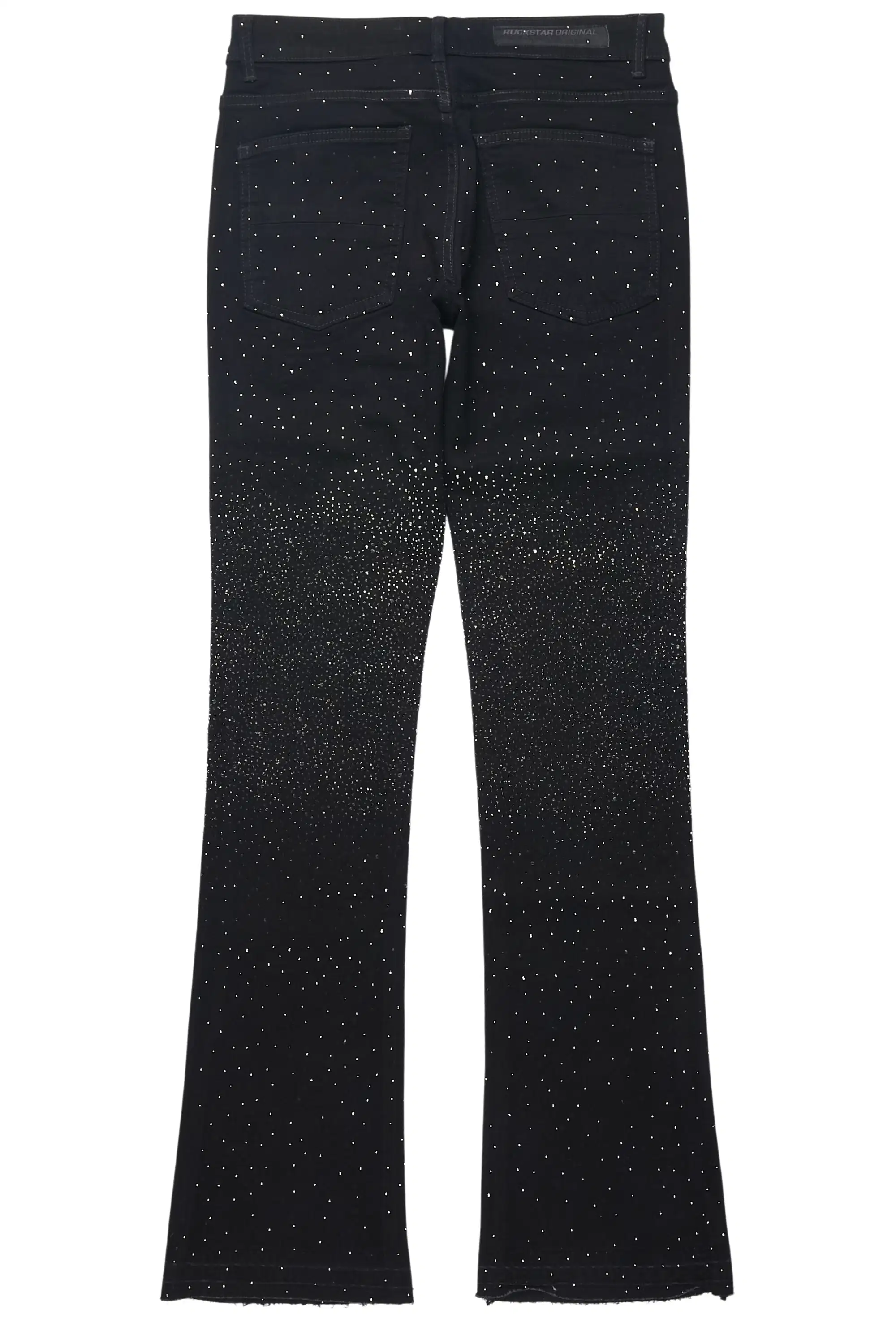 Onyx Black Stacked Flare Jean - Image 8