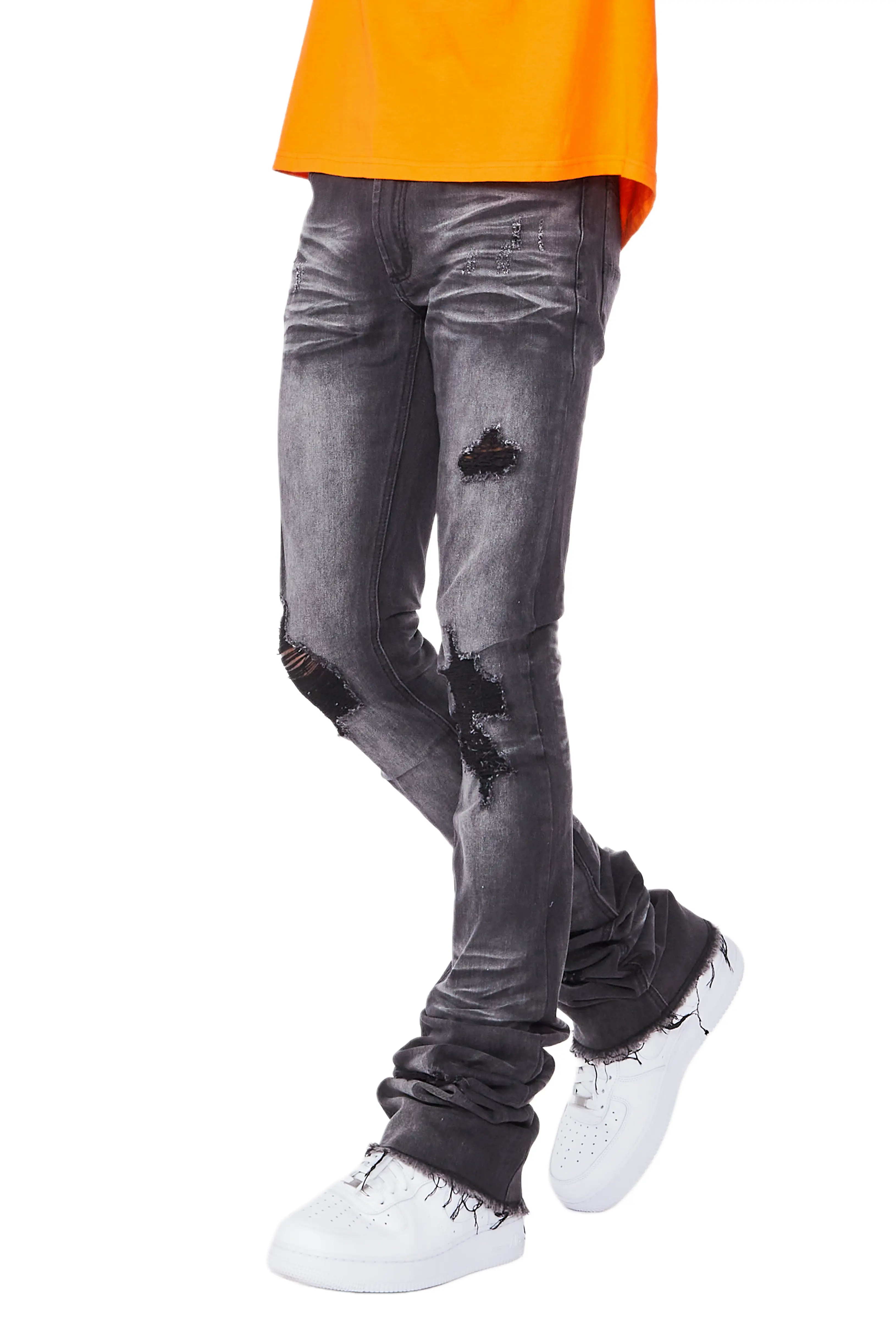 Josiah Grey Super Stacked Flare Jean - Image 6