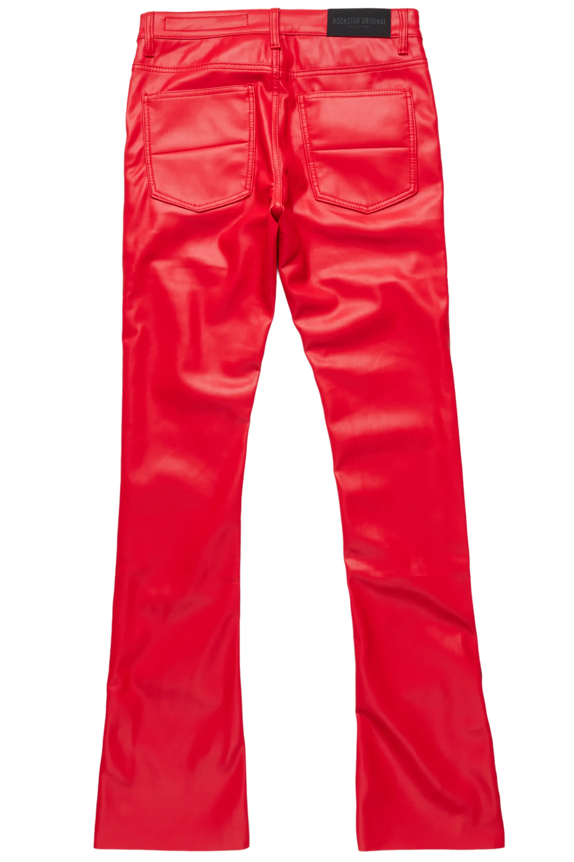 Ennis Red PU Stacked Flare Jean - Image 8
