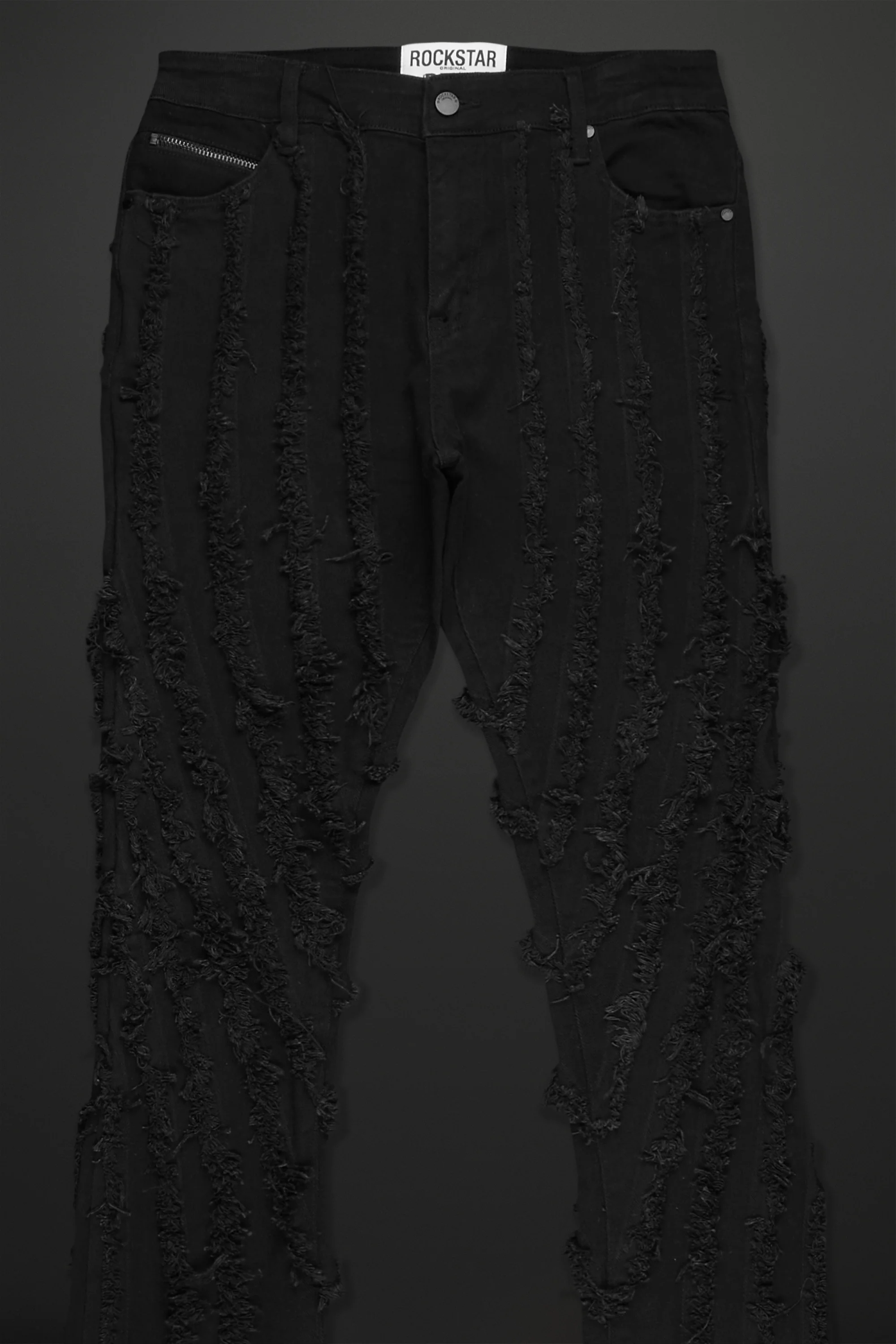 Lazer Black Stacked Flare Jean - Image 13