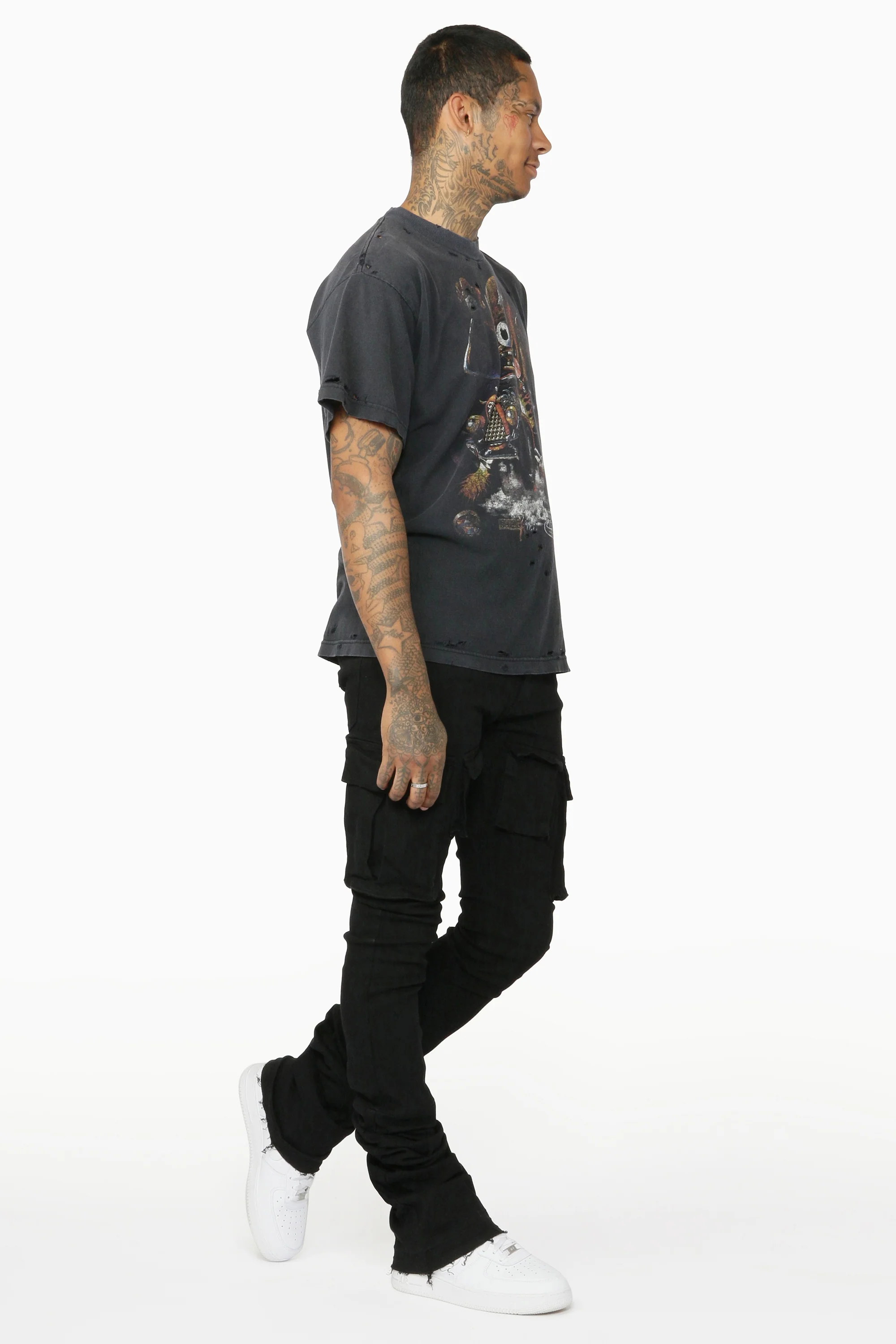 Nemy Black Super Stacked Flare Jean - Image 12