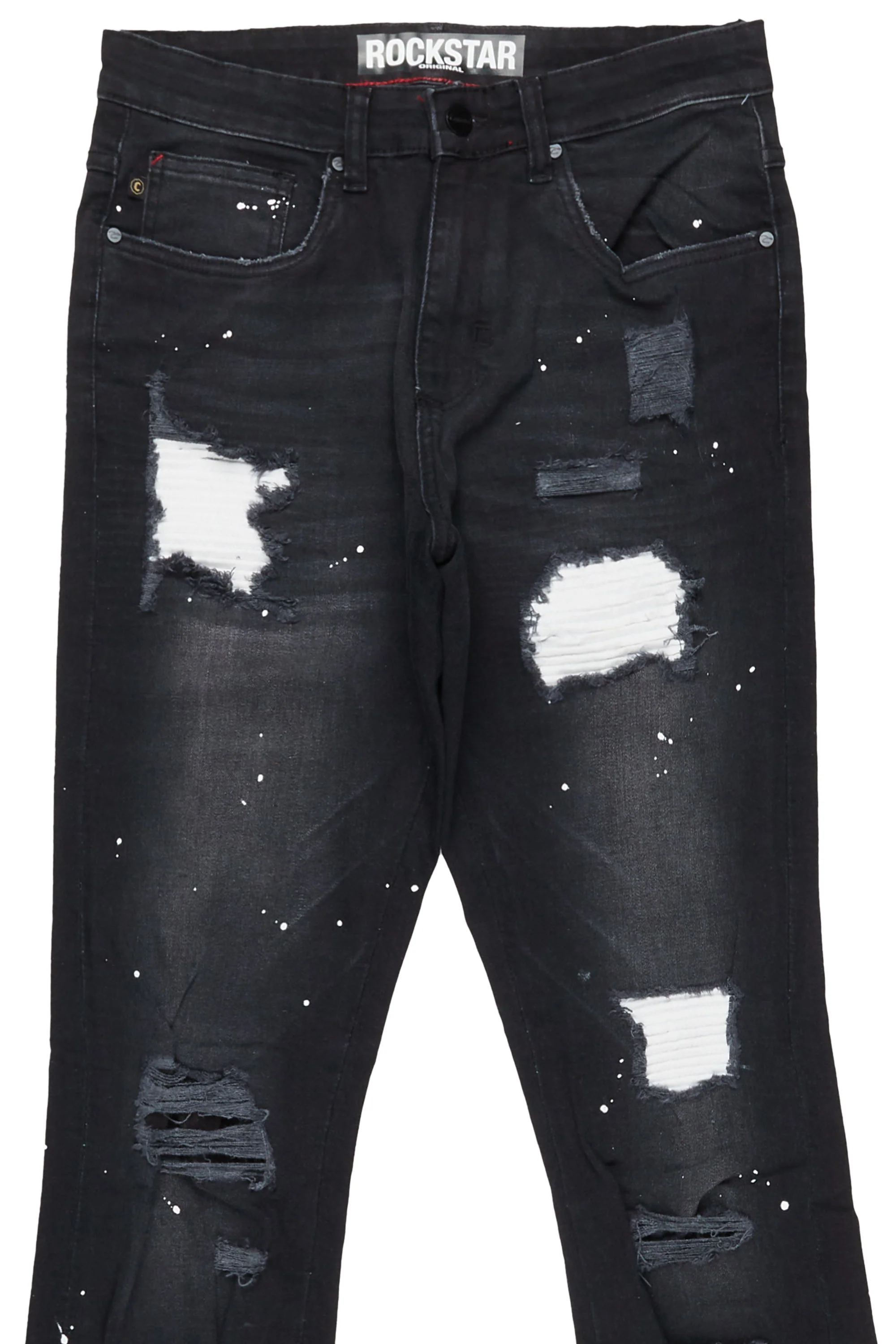 Edmund Black Stacked Flare Jean - Image 13