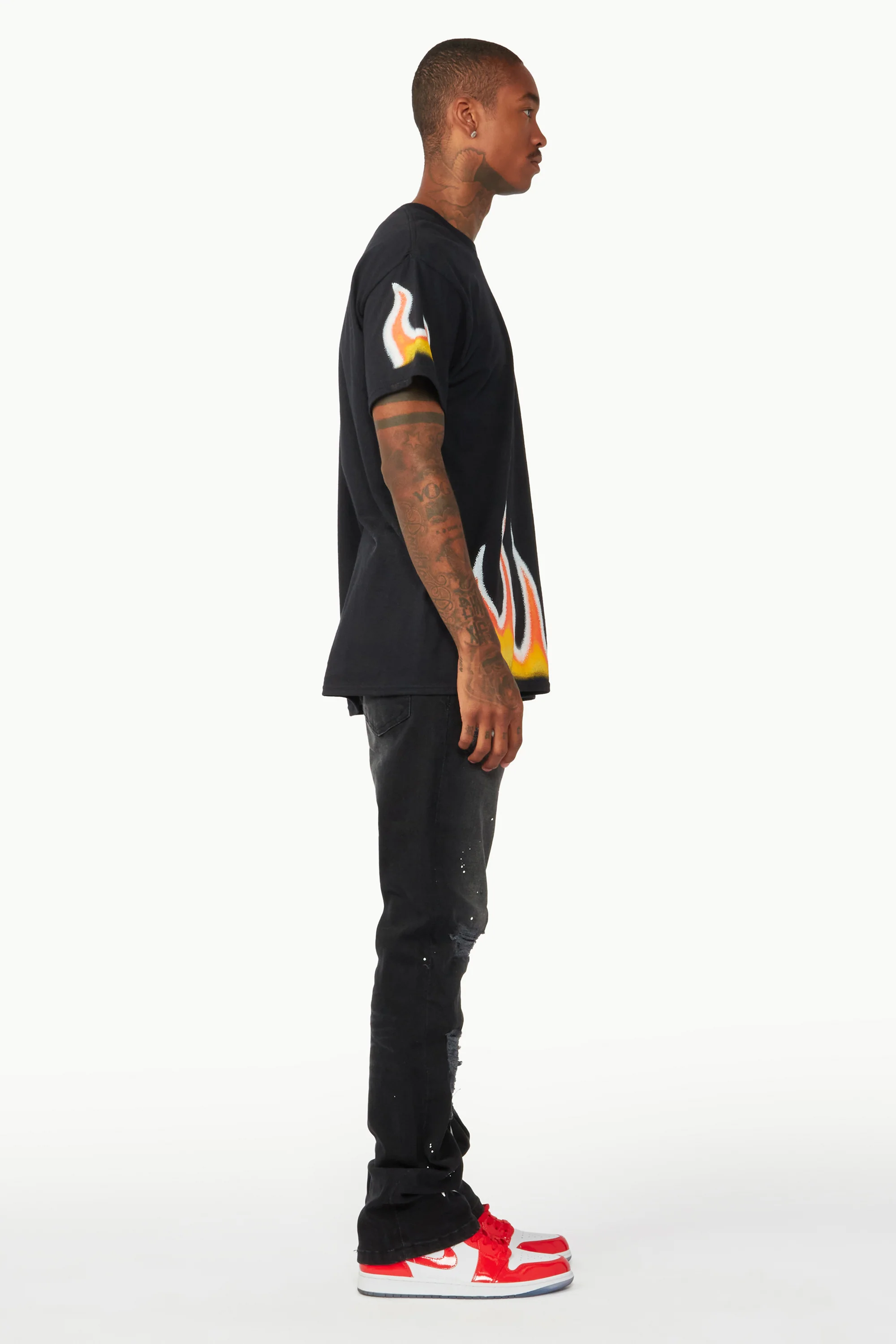 Edmund Black Stacked Flare Jean - Image 7