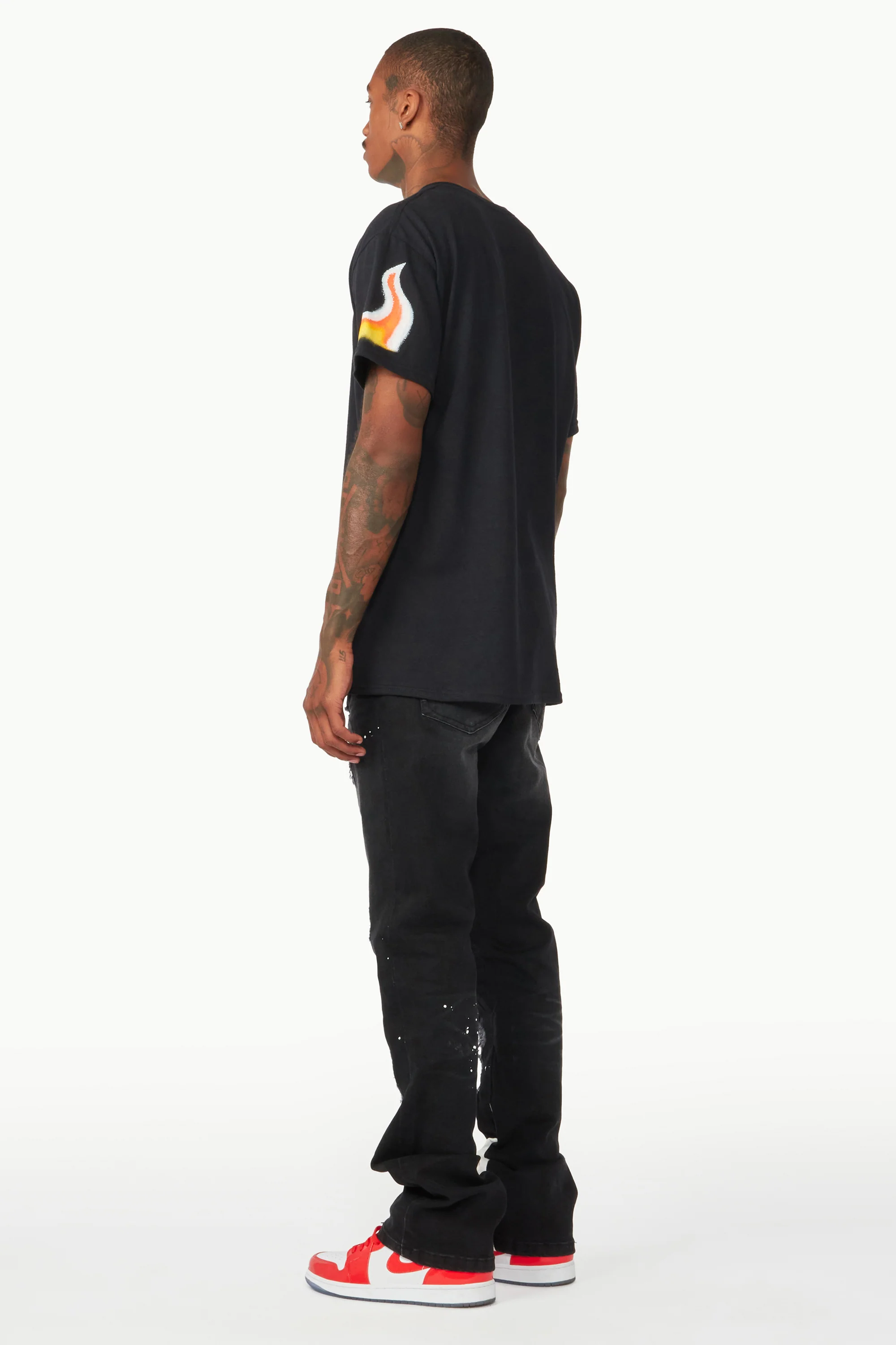 Edmund Black Stacked Flare Jean - Image 8
