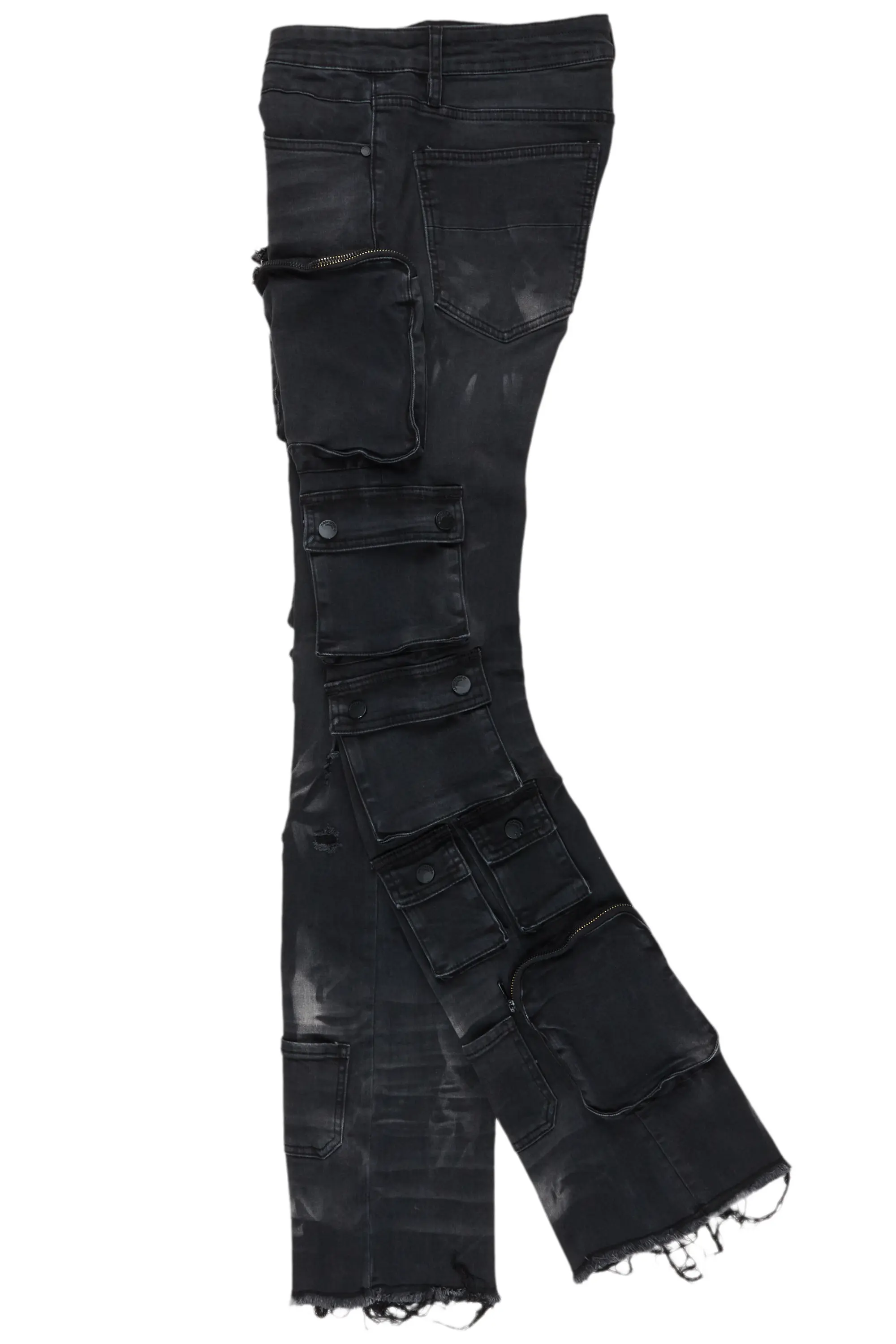 Konrad Grey Wash Cargo Stacked Flare Jean - Image 10