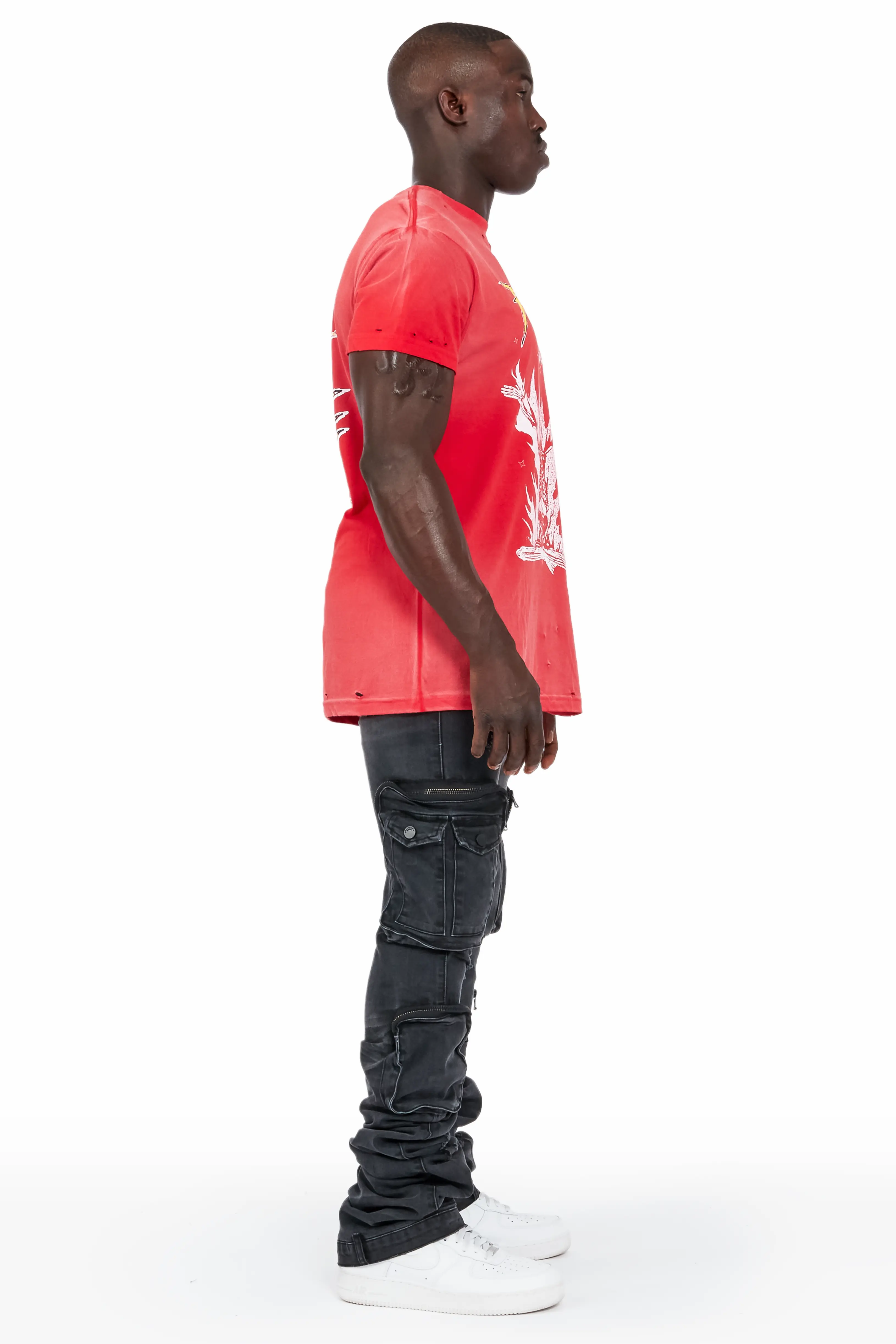 Shane Grey Wash Super Stacked Flare Jean - Image 3