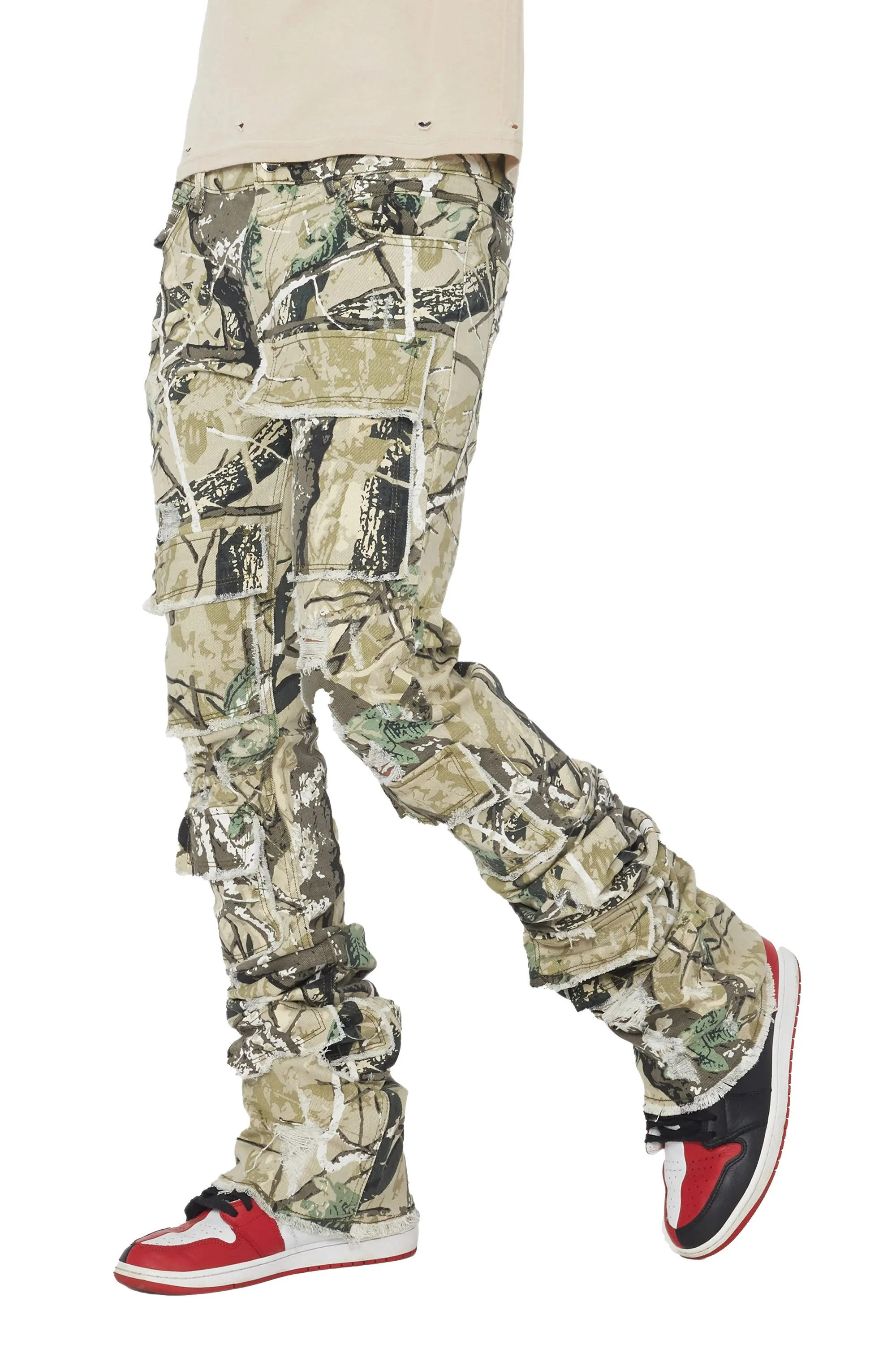 Petrus Tree Camo Super Stacked Flare Jean - Image 6