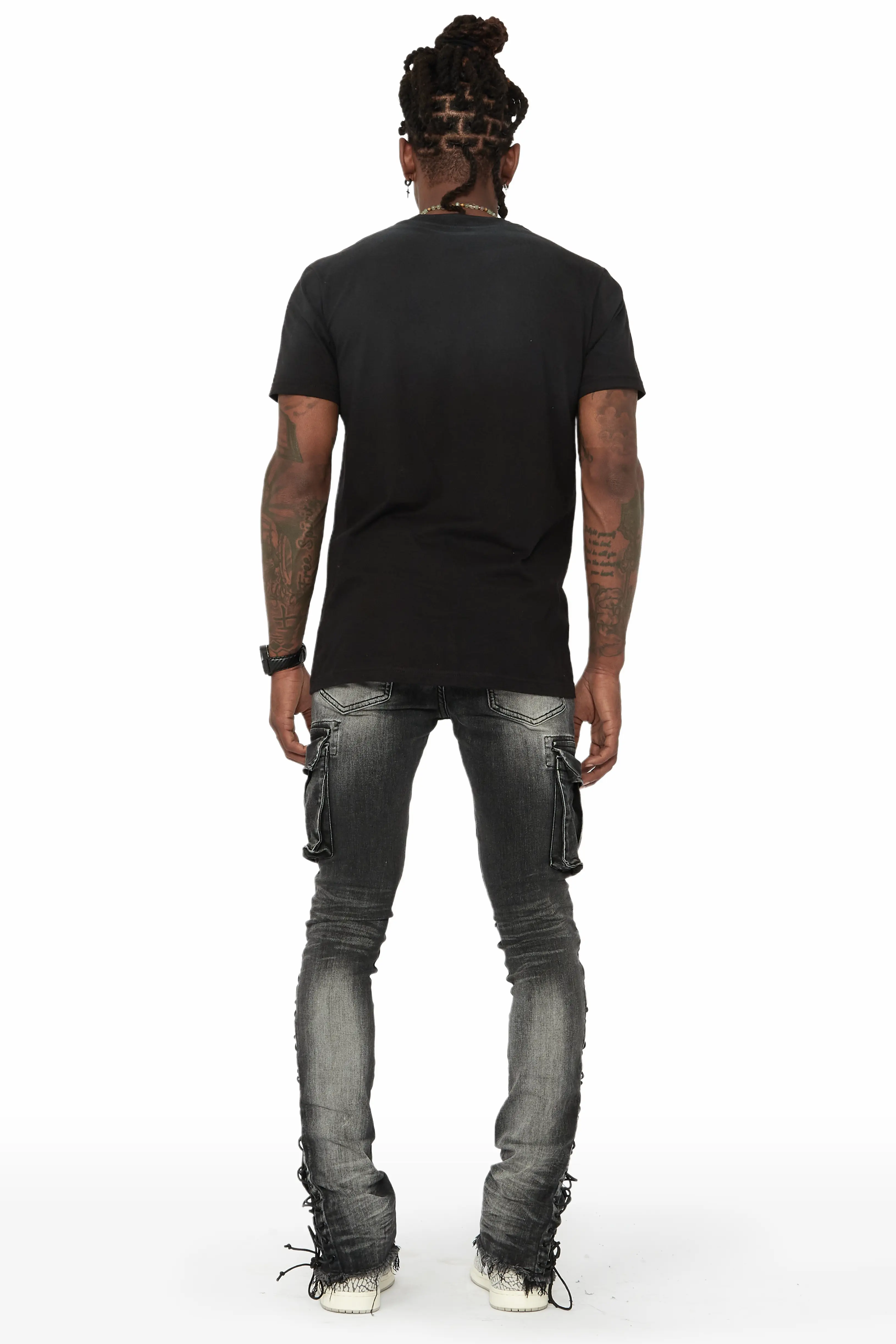 Ronoh Grey Wash Stacked Flare Jean - Image 5