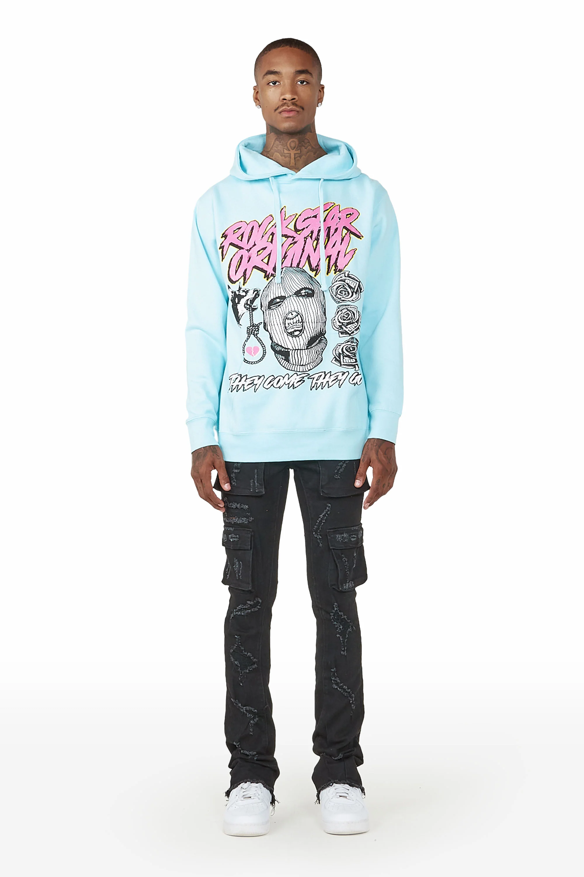 Zaid Black Stacked Flare Jean - Image 2