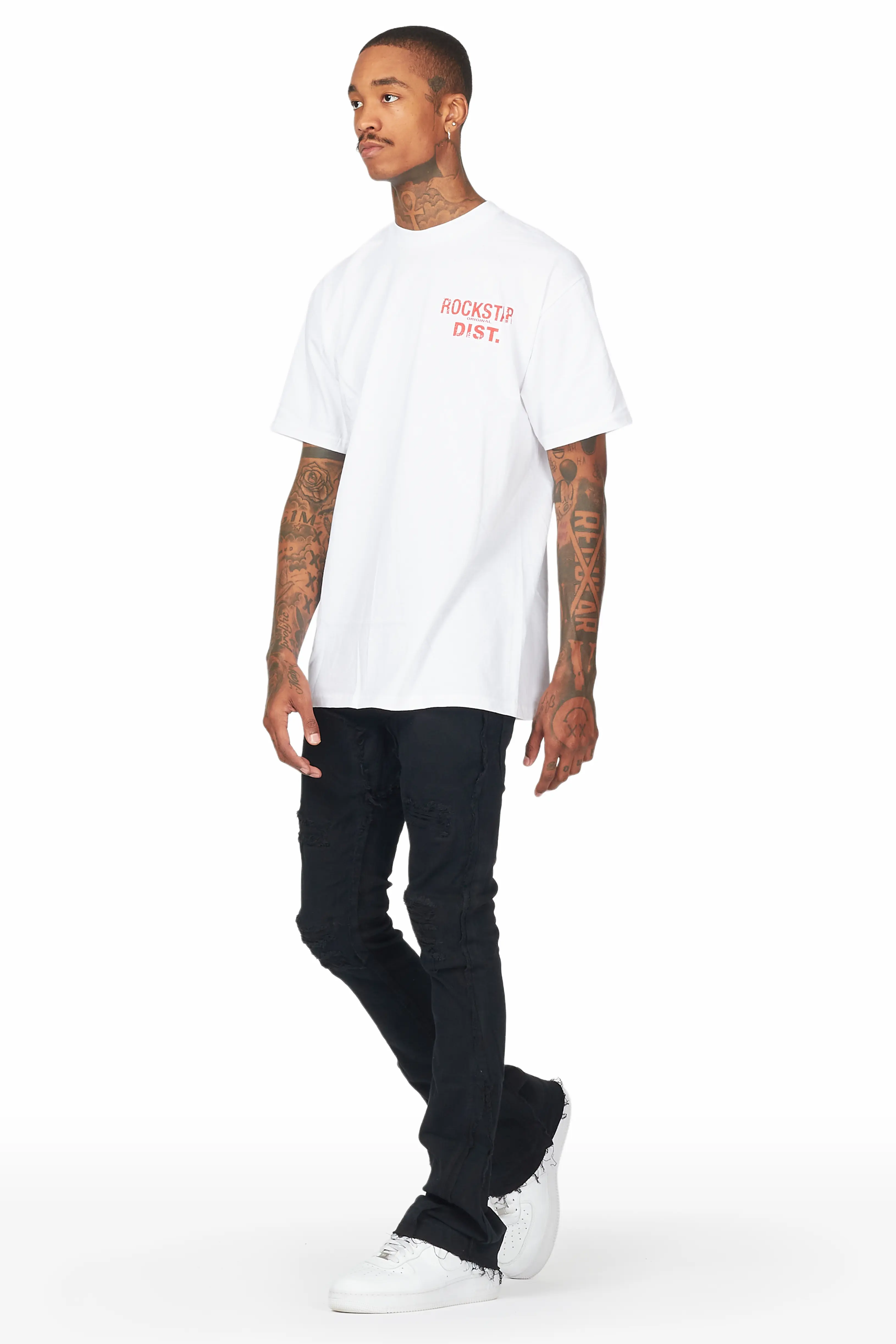 Falcko Jet Black Stacked Flare Jean - Image 7