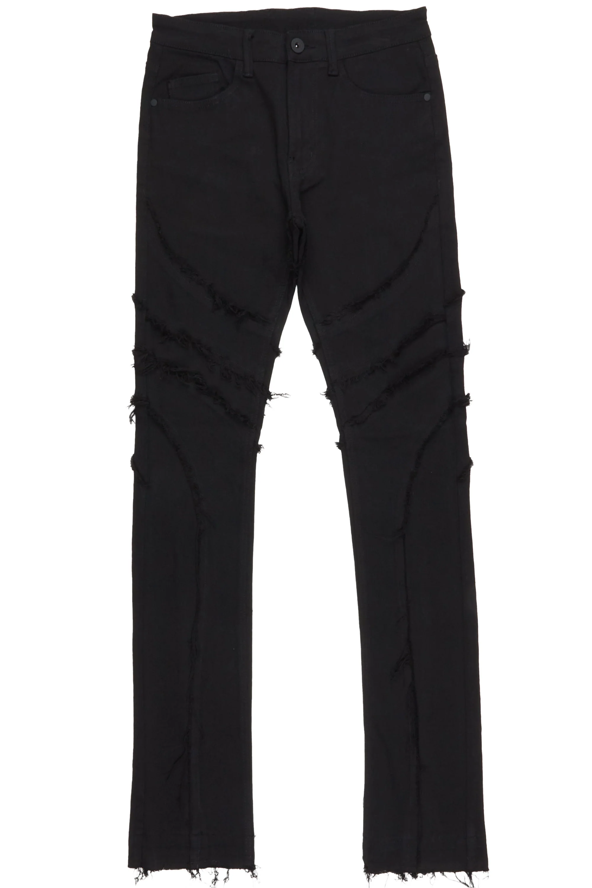 Sagan Black Stacked Flare Jean - Image 2