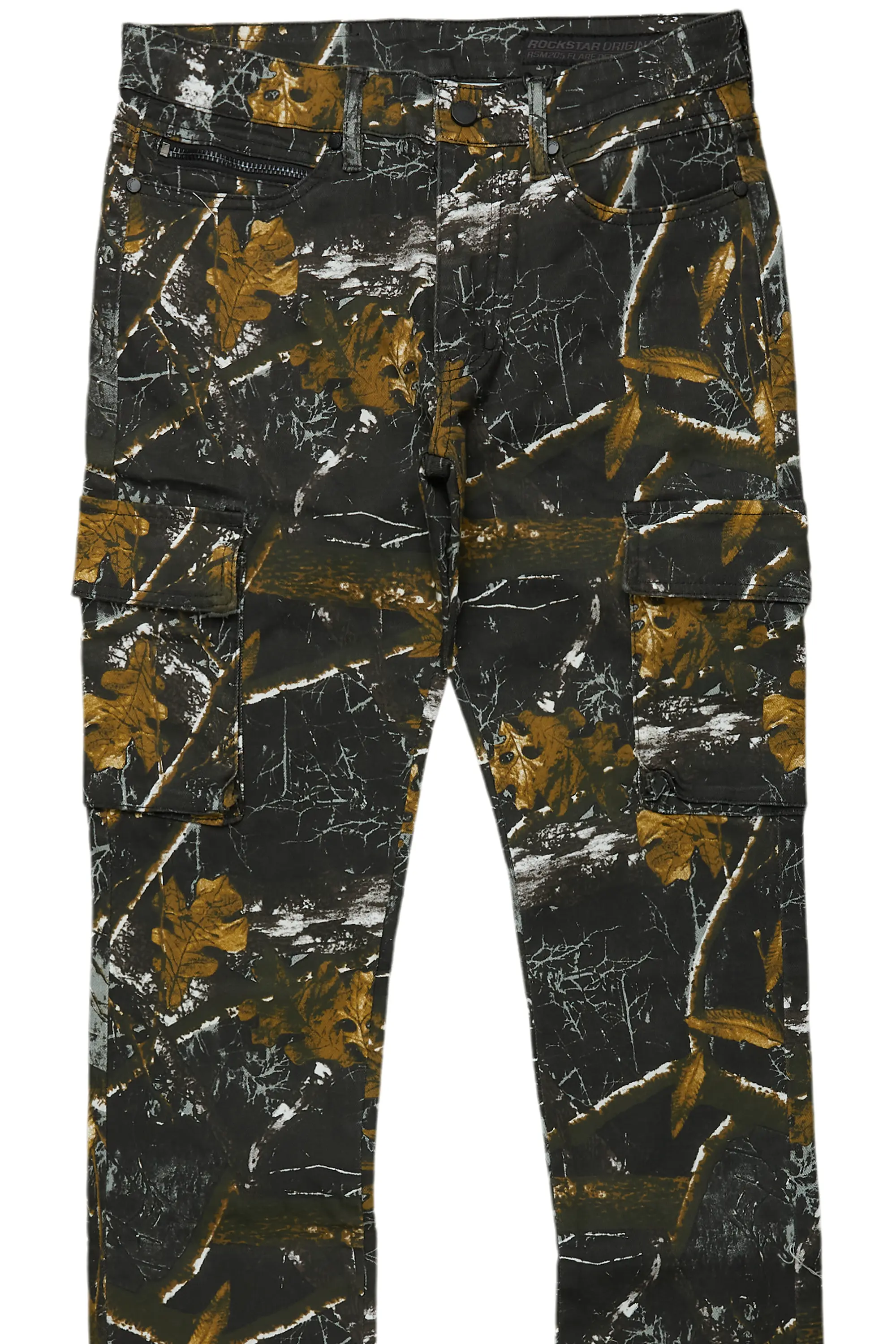 Waage Black Tree Camo Cargo Stacked Flare Jean - Image 8