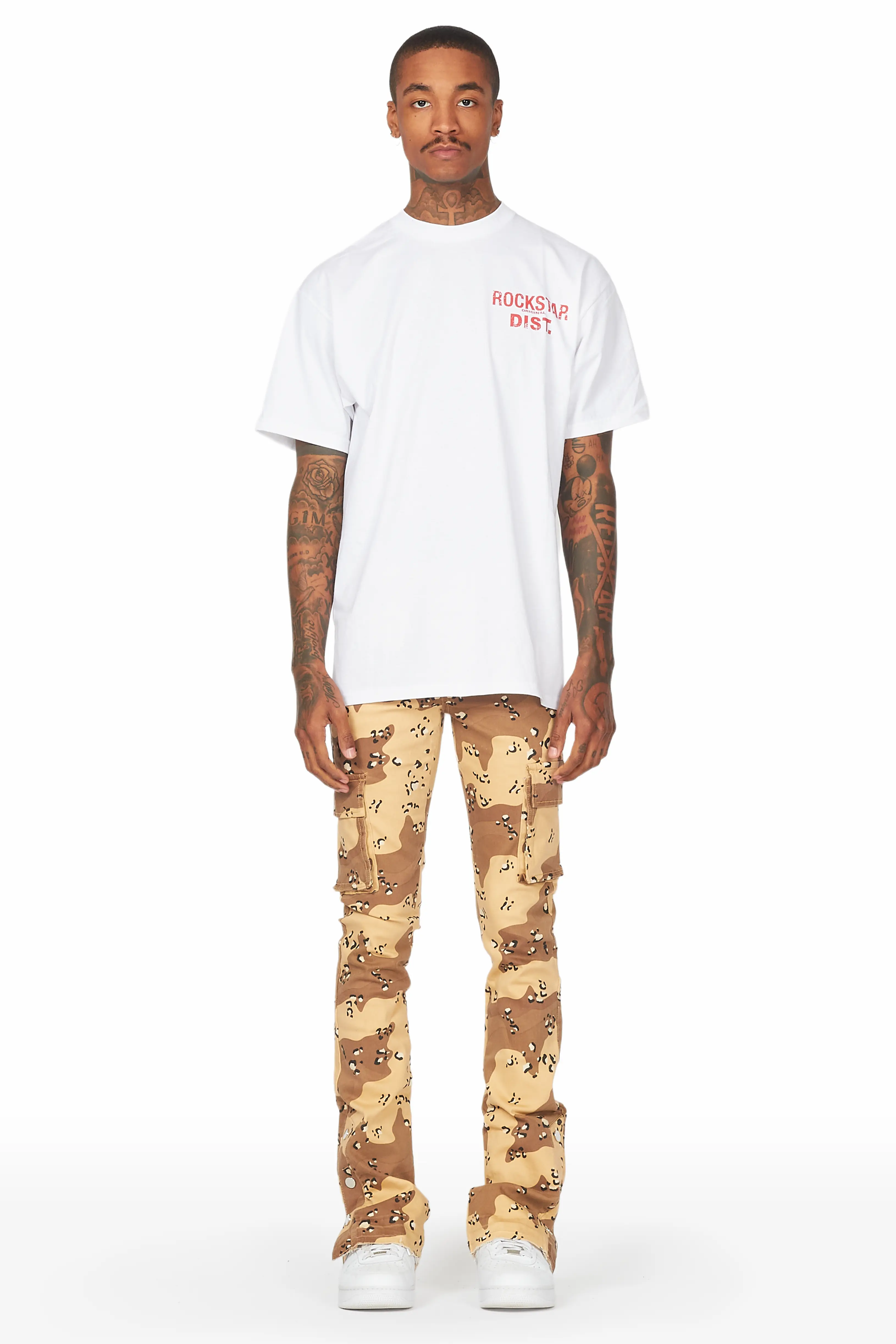 Waage Desert Camo Cargo Stacked Flare Jean - Image 3