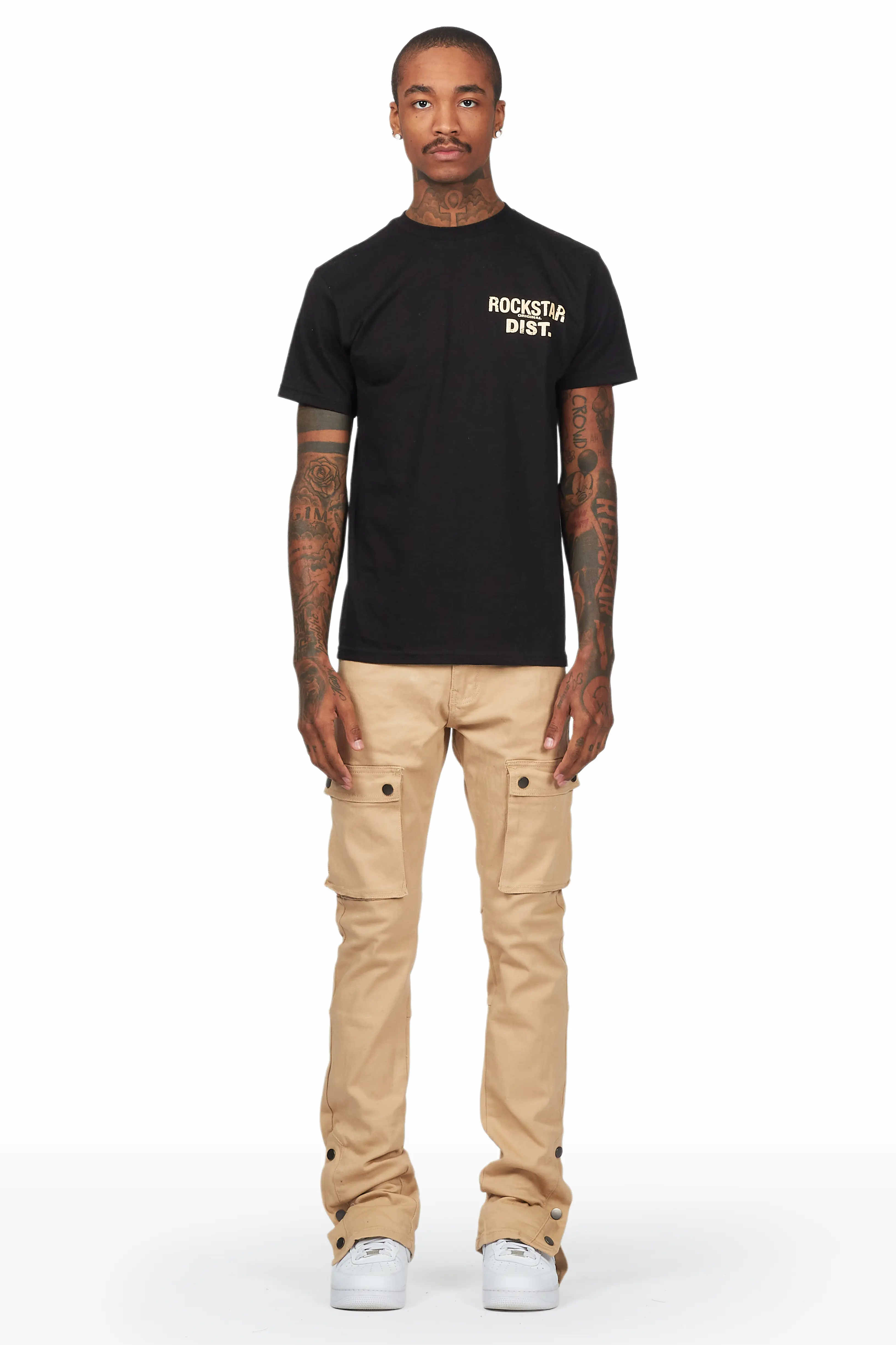 Waage Khaki Cargo Stacked Flare Jean - Image 2