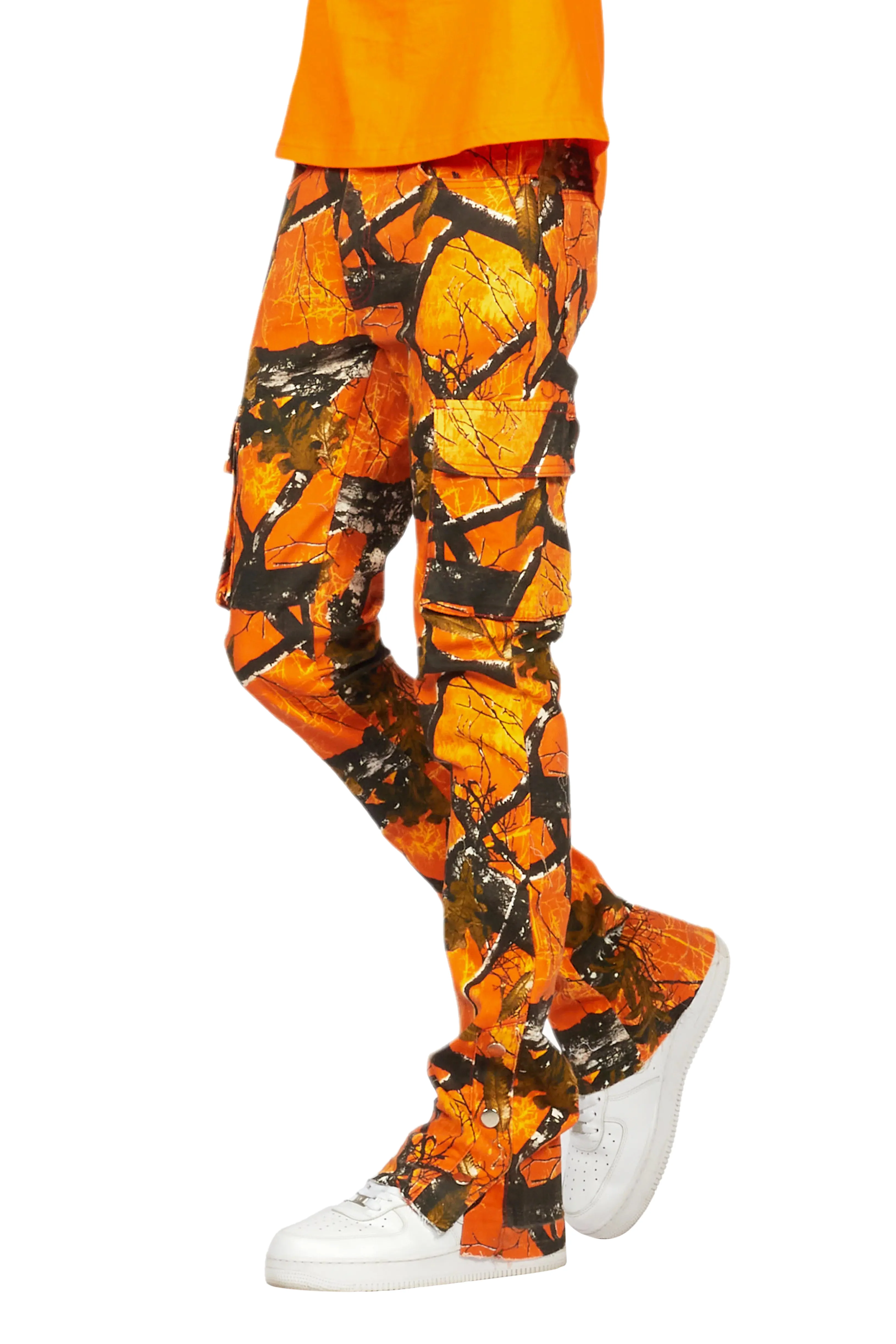 Waage Orange Tree Camo Cargo Stacked Flare Jean - Image 11