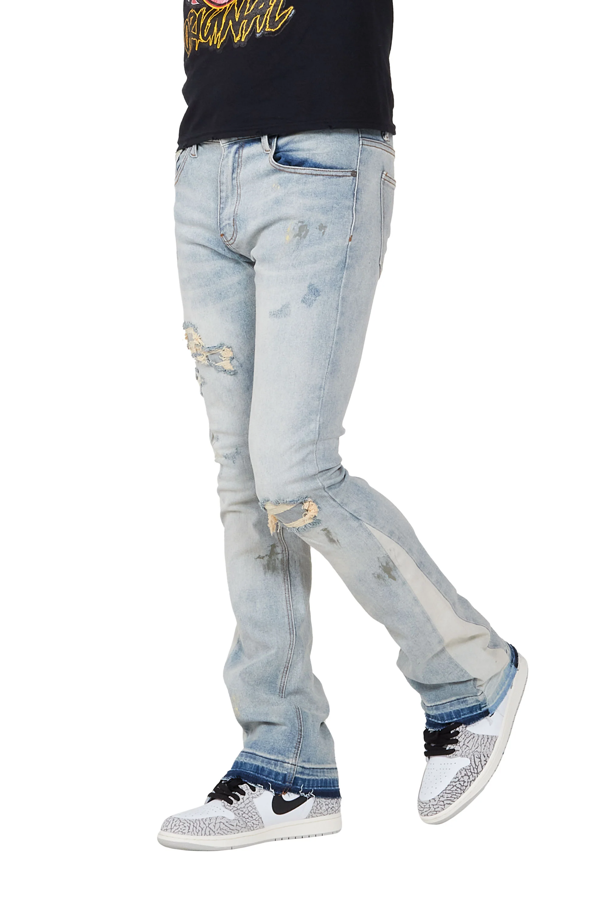 Yael Blue Stacked Flare Jean - Image 9