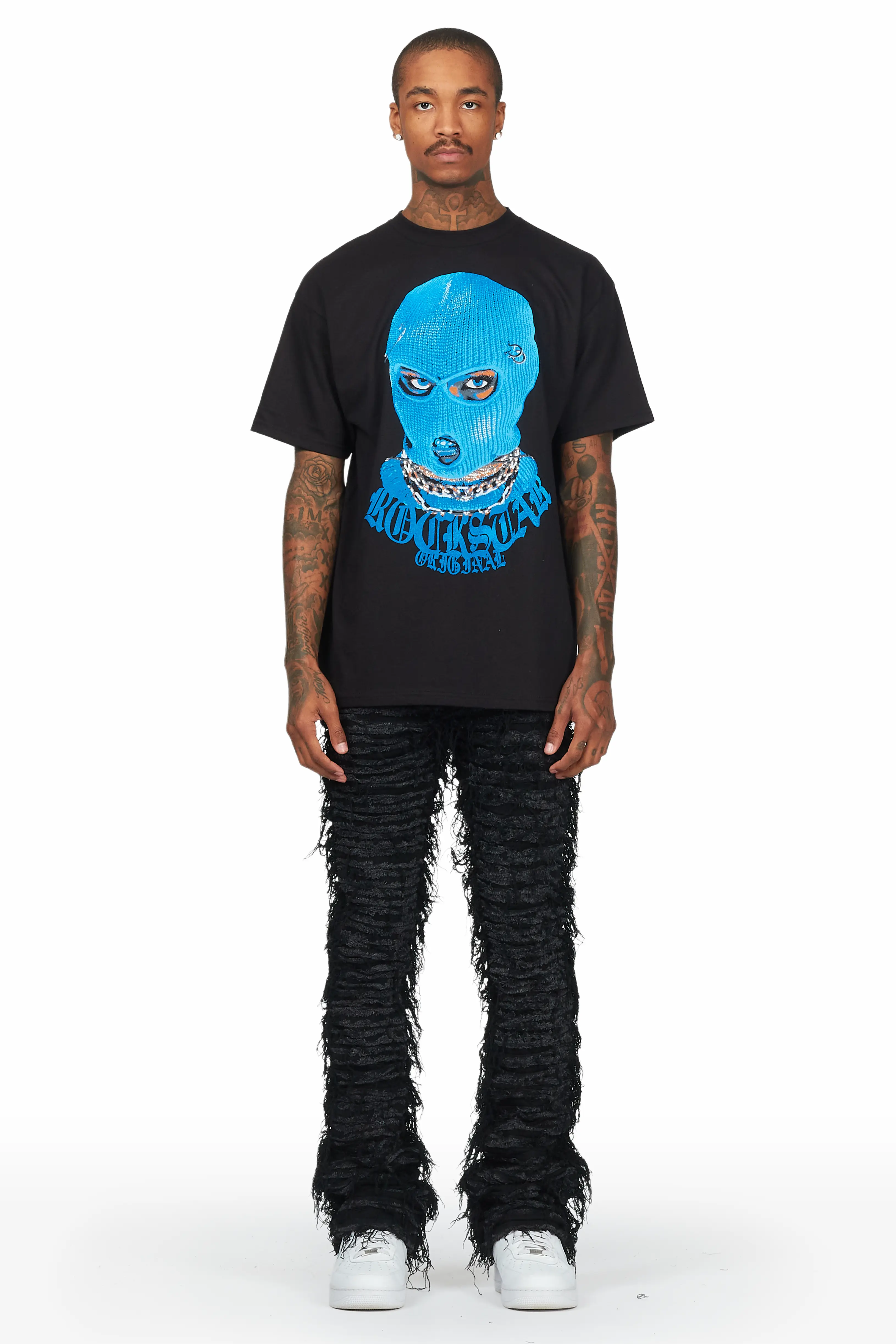 Bossko Jet Black Stacked Flare Jean - Image 2
