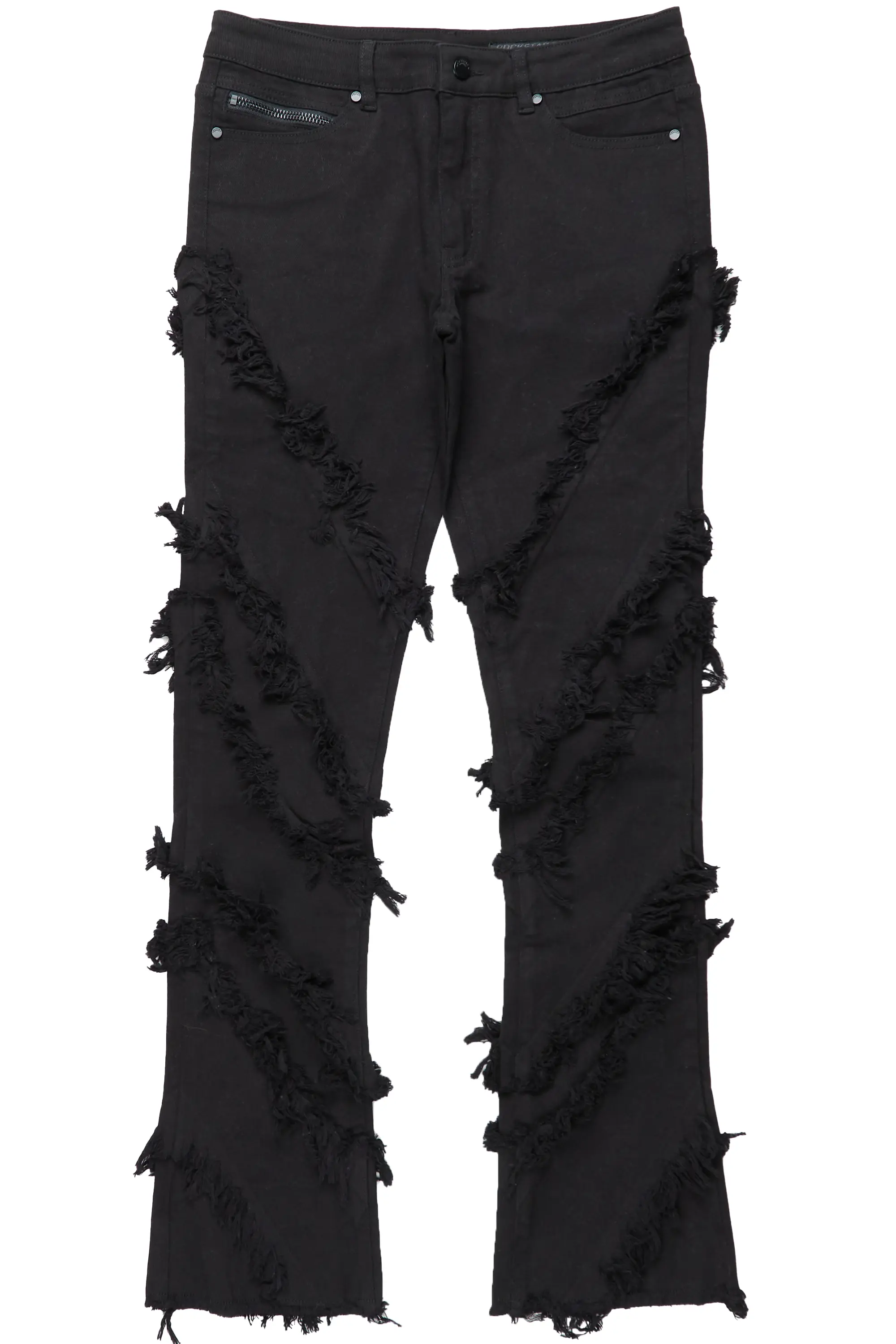 Ismael Black Stacked Flare Jean - Image 3
