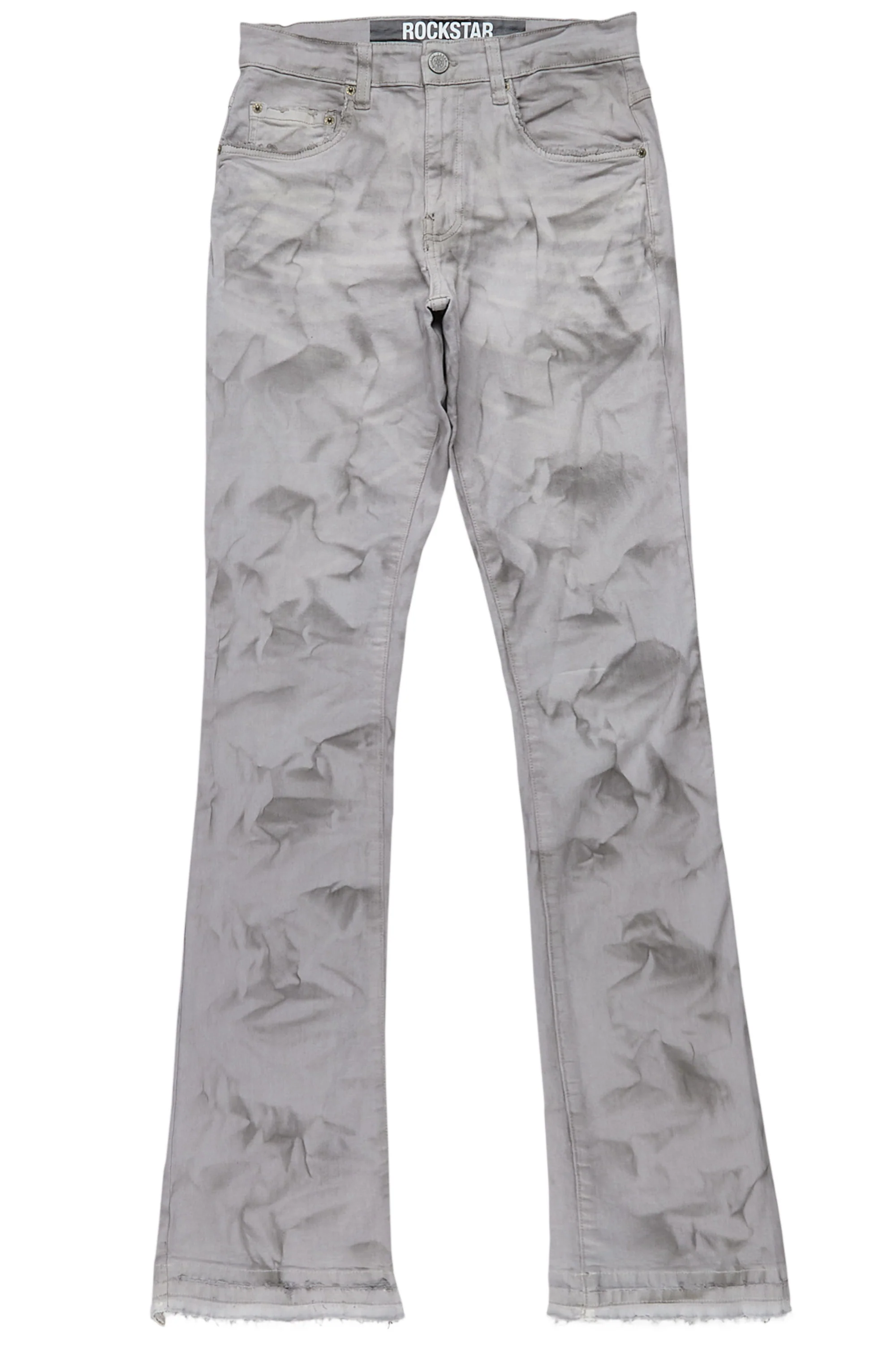 Laud Grey Stacked Flare Jean - Image 2