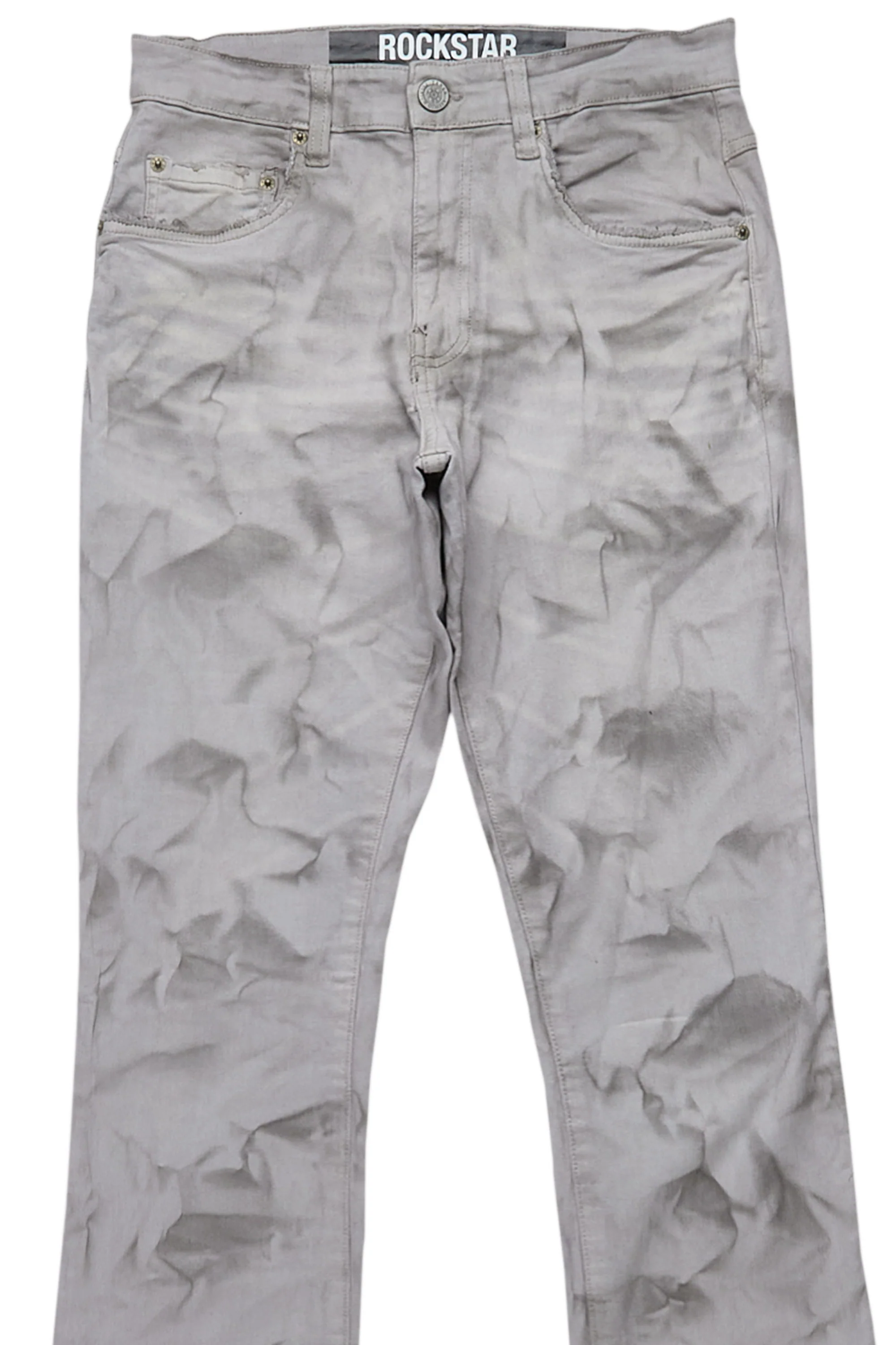 Laud Grey Stacked Flare Jean - Image 3