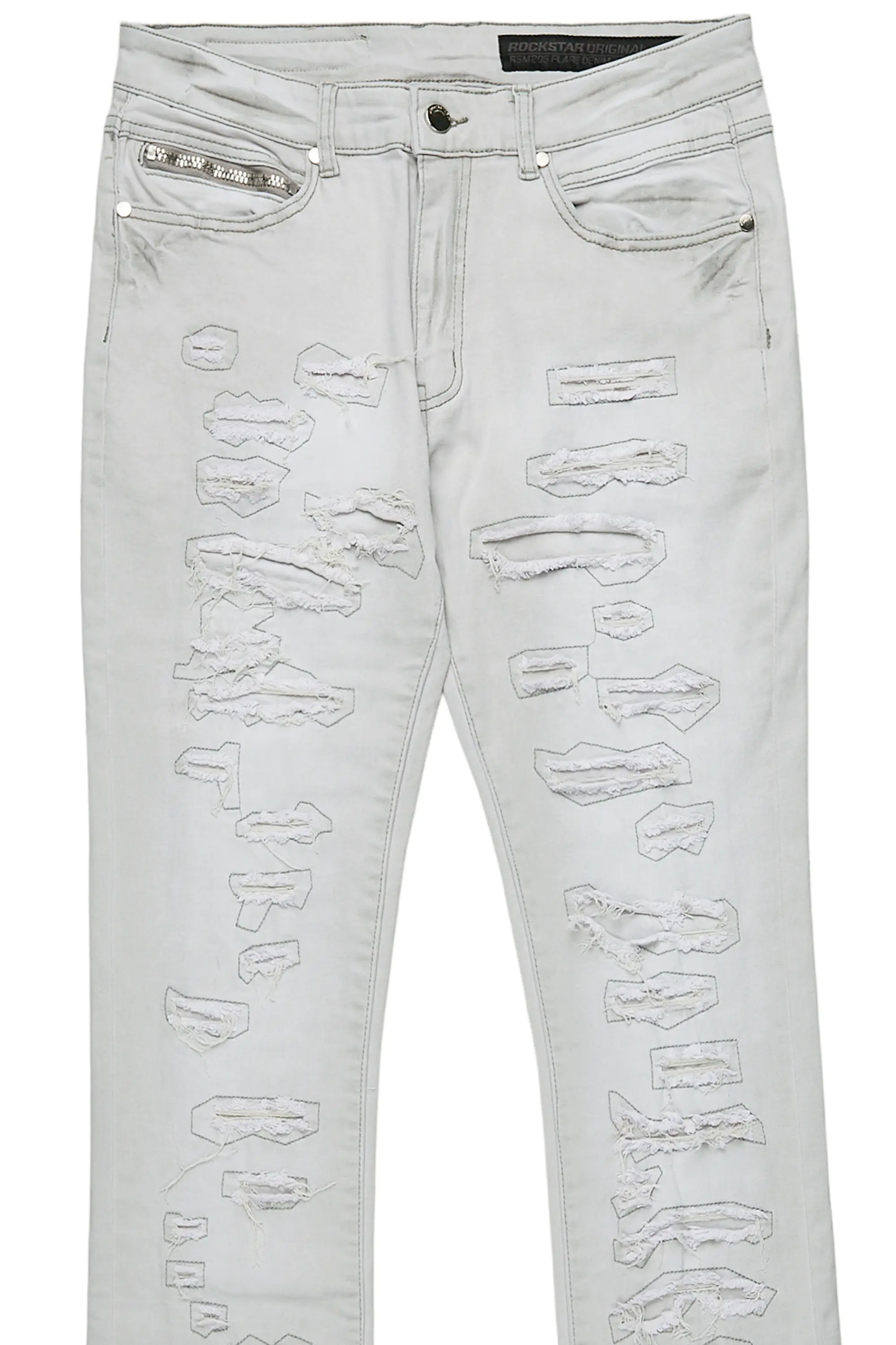 Malyk Grey Stacked Flare Jean - Image 8