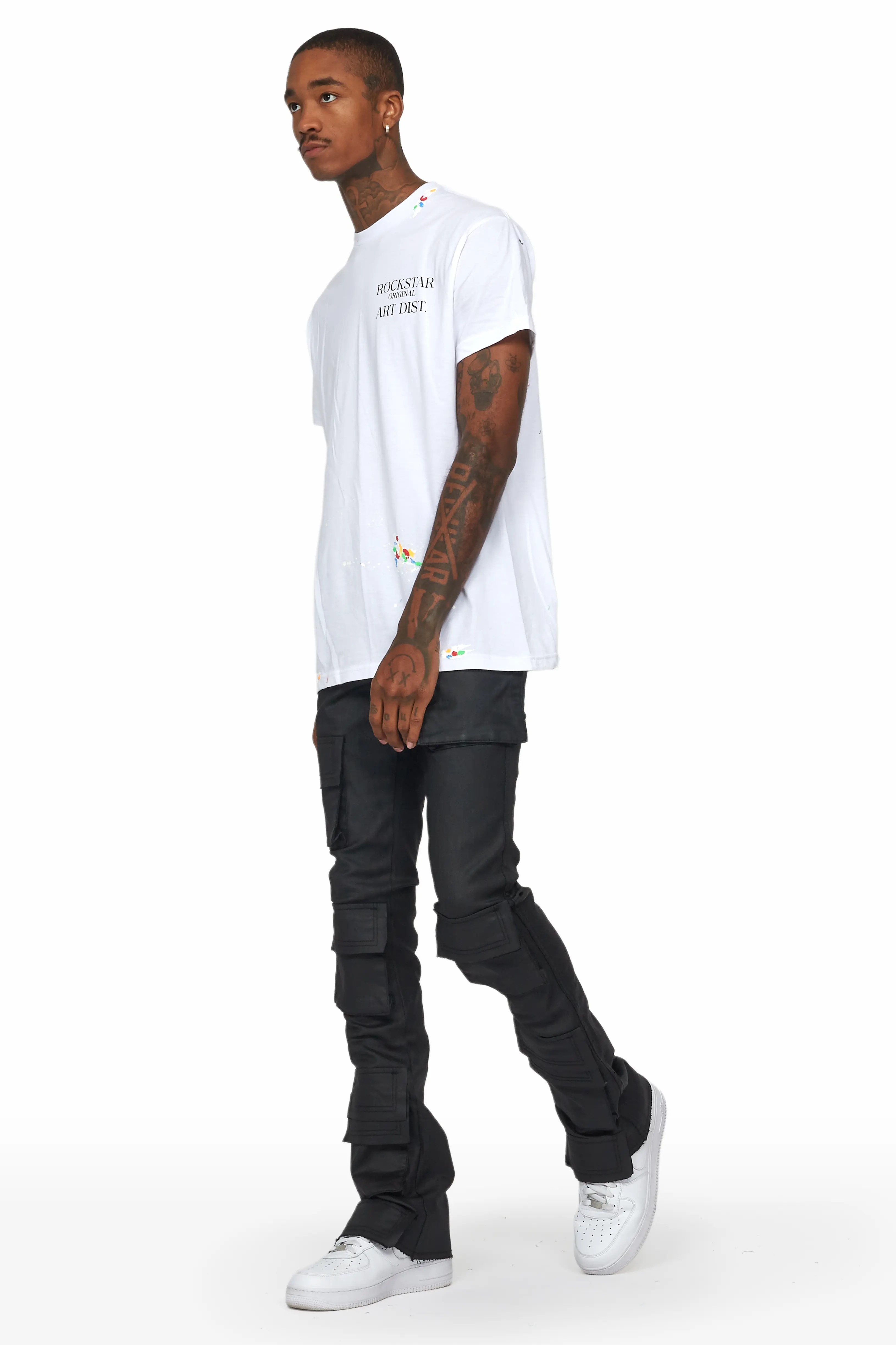 Zander Black Stacked Flare Cargo Jean - Image 6