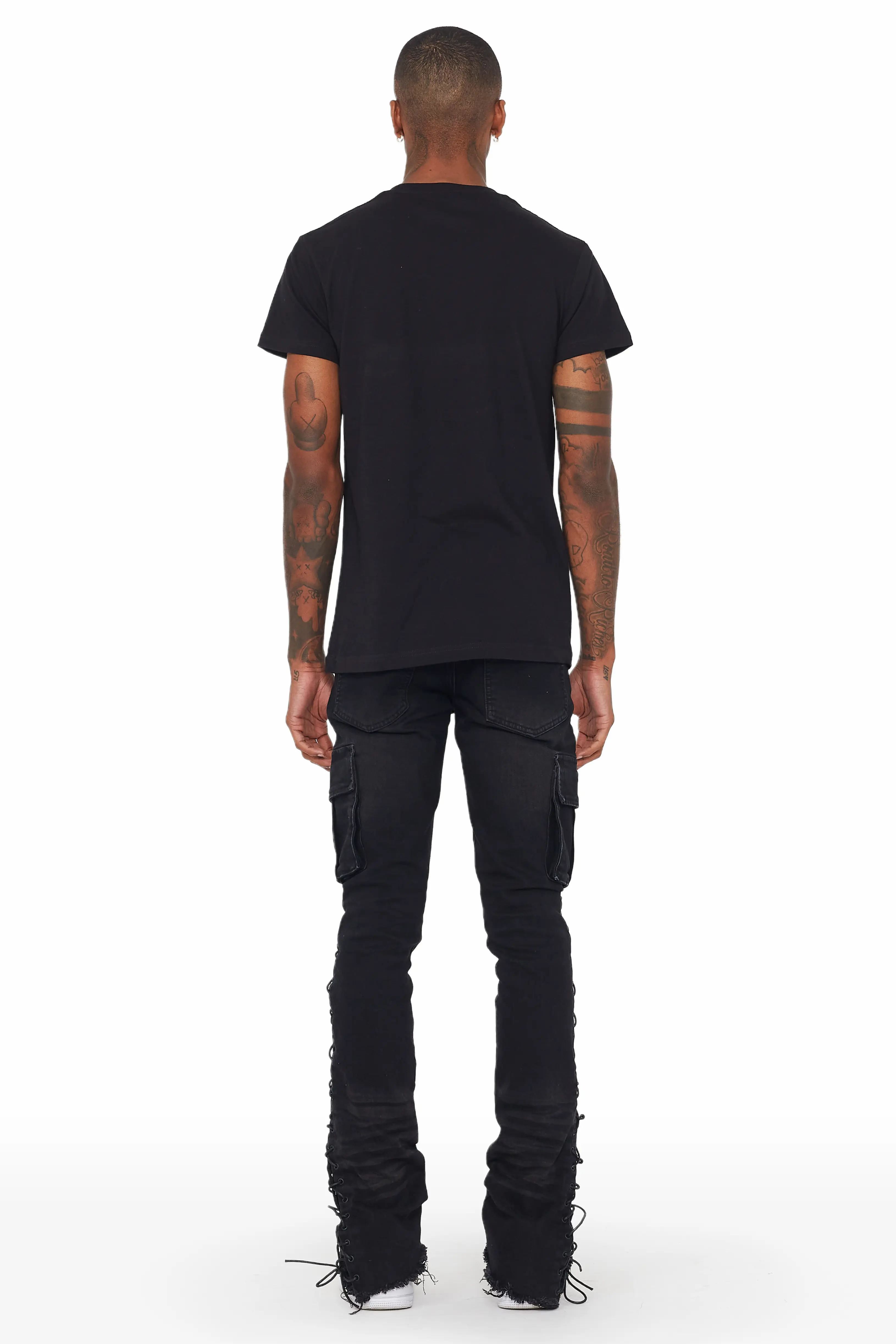Honor Black Stacked Flare Jean - Image 8