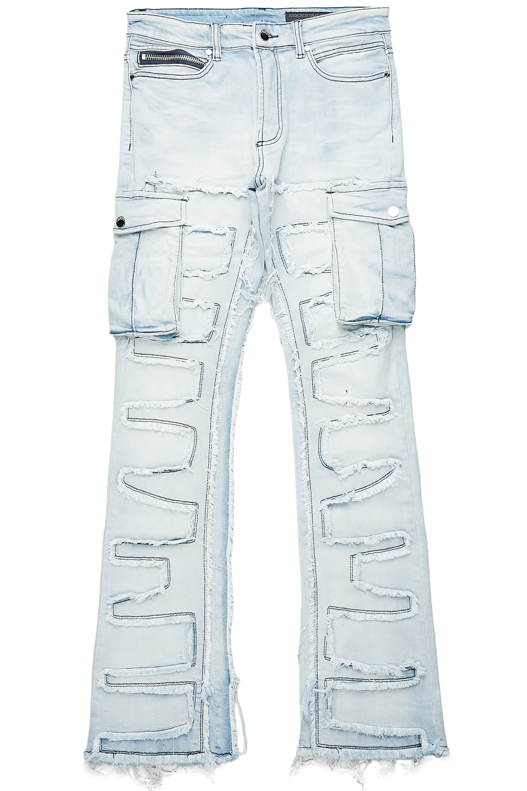 Slater Blue Stacked Flare Jean - Image 2